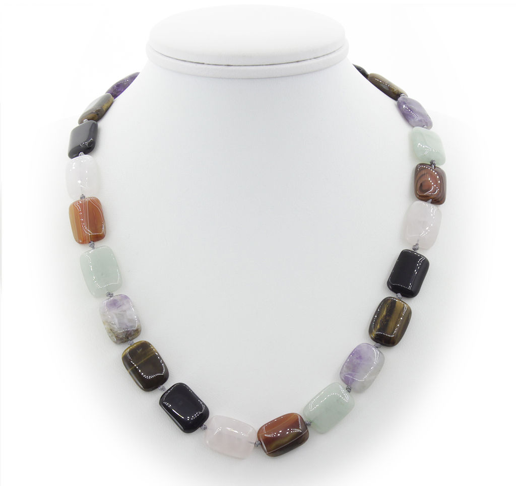 Самоцветы, плоские прямоугольник 13х18мм, бусы длиной 50см