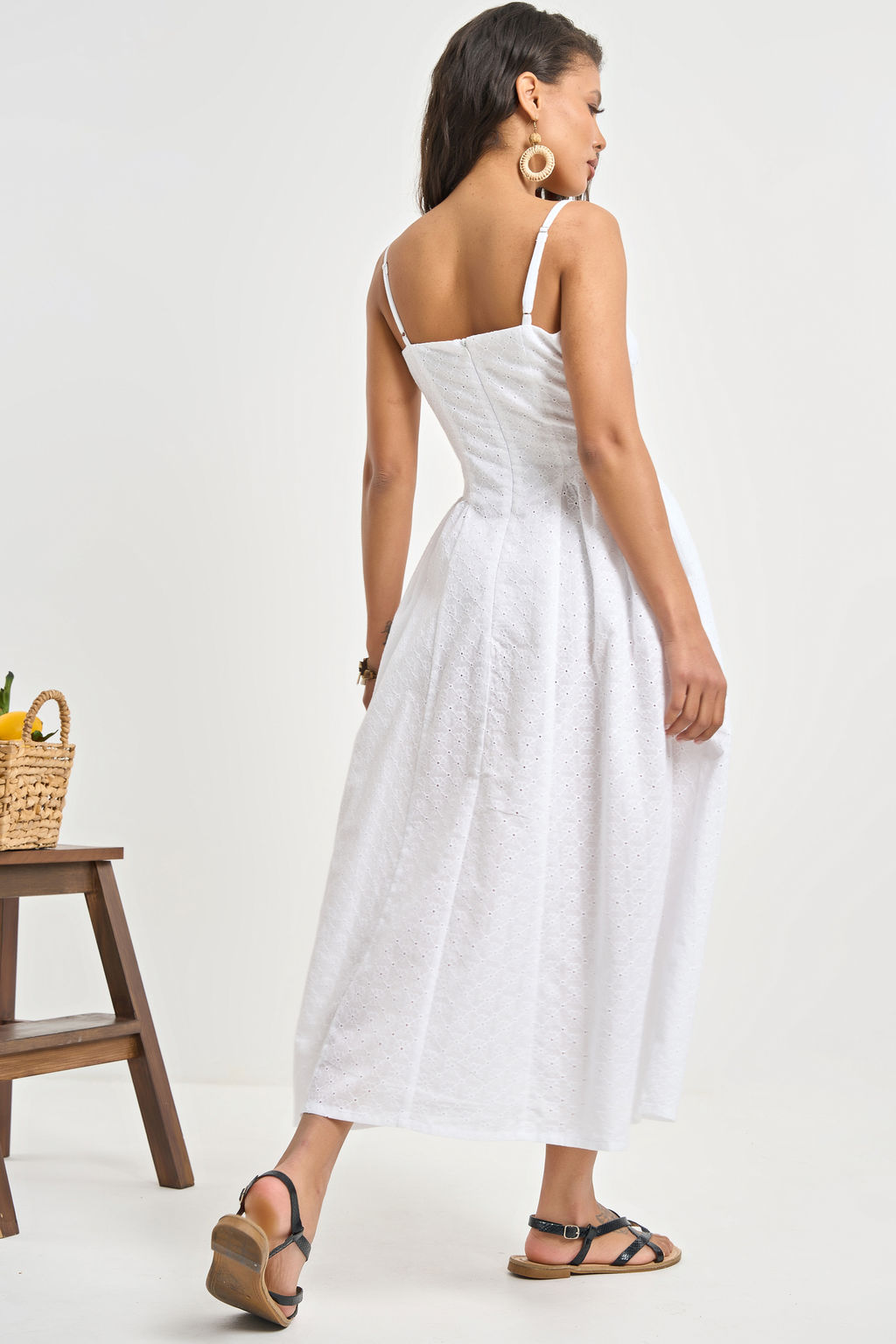 Сарафан летний кружевной на подкладке белый