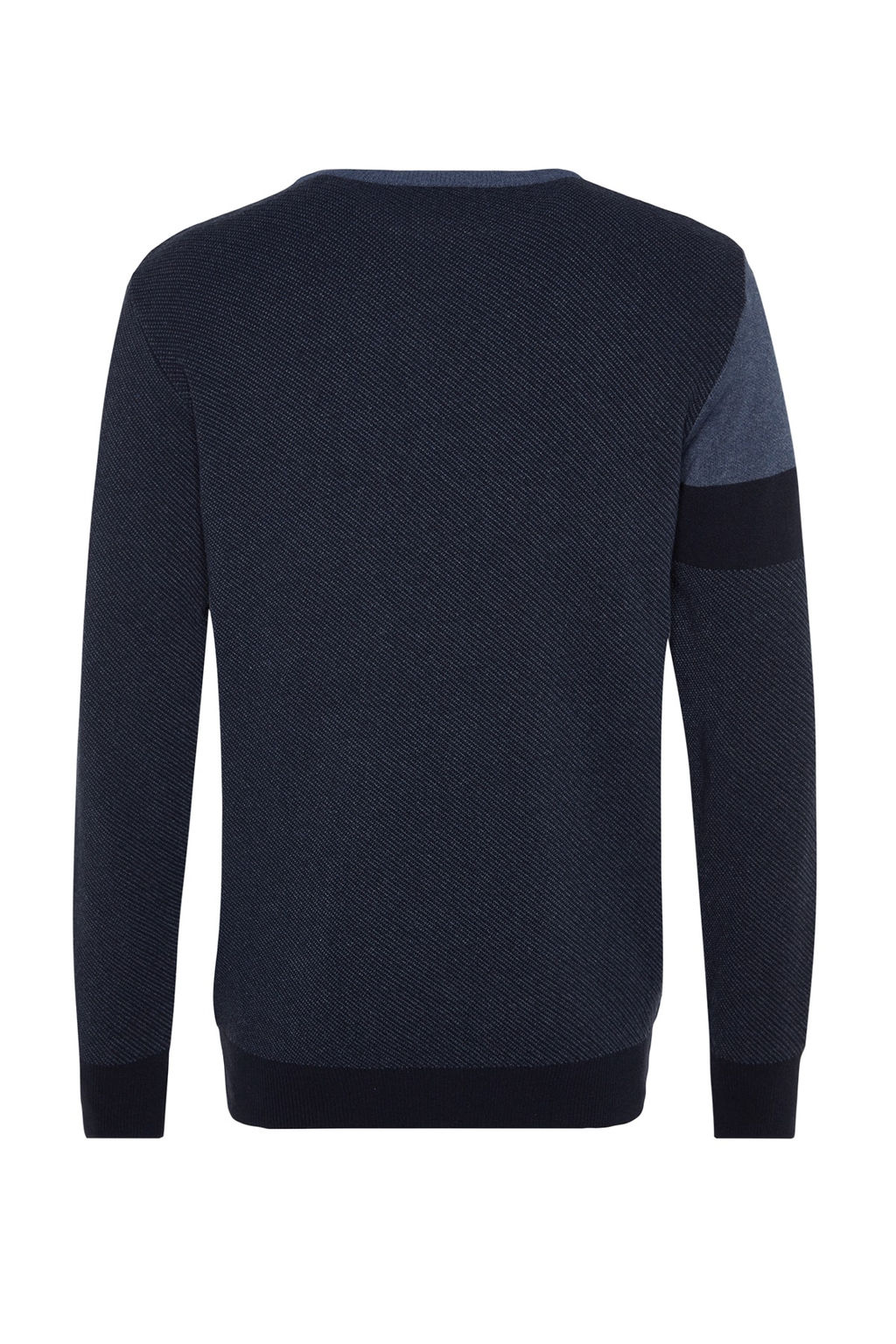 Trendyolmilla Man Indigo Slim Fit Pamuklu Bisiklet Yaka Renk Bloklu Triko Kazak TMNAW24KZ00024  фото 8