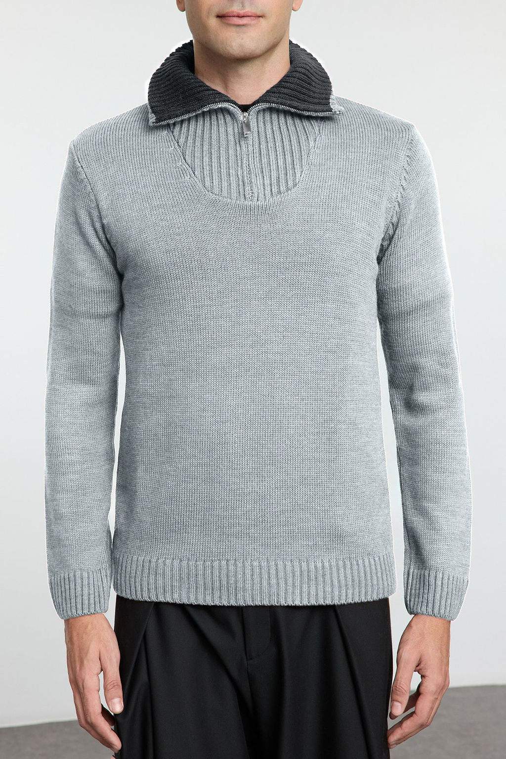 TRENDYOL MAN Lacivert Casual Regular Yar?m Bal?kc? Yaka Duz Triko Kazak TMNAW25KZ00008 - Trendyolmilla фото 22