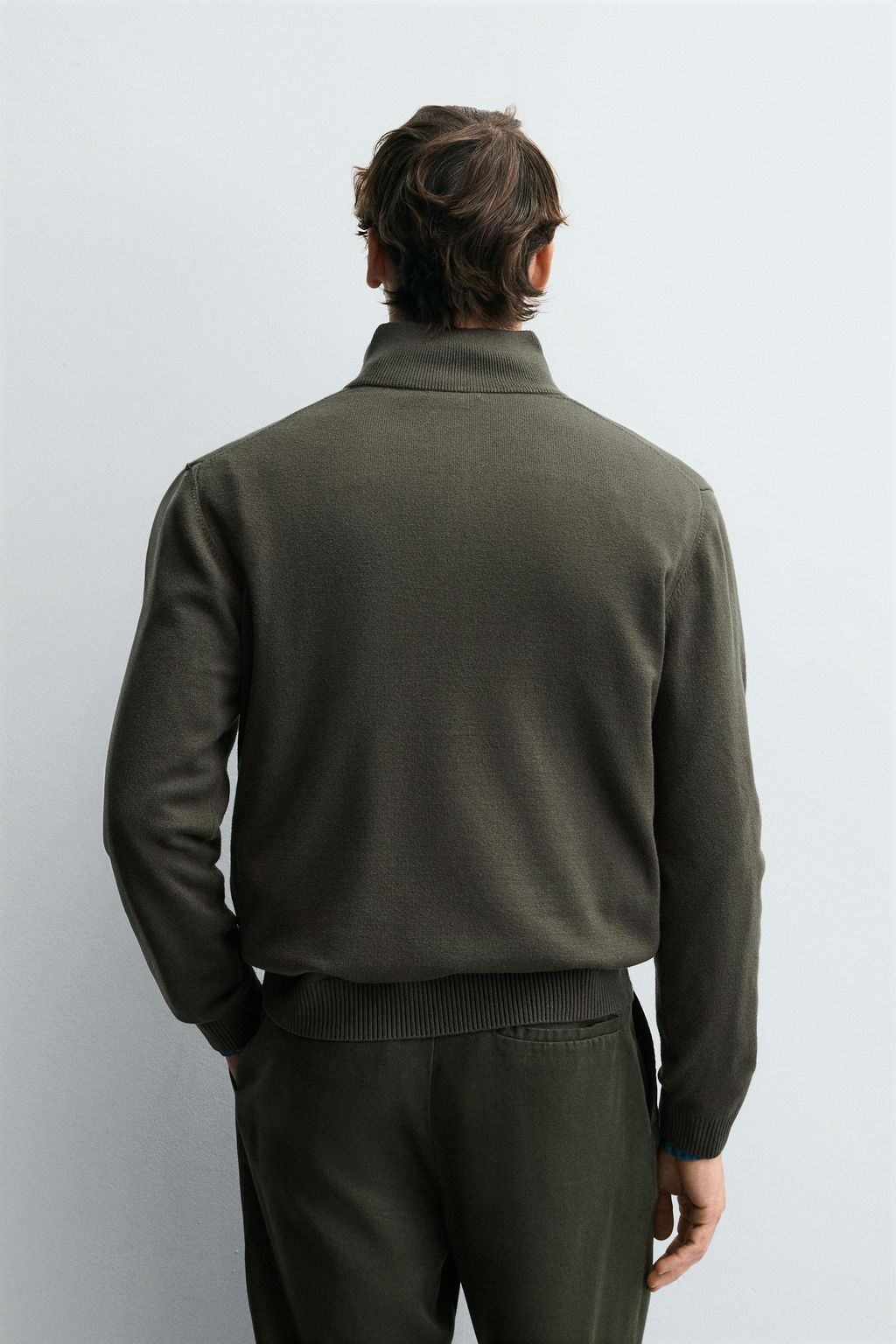 BUTTON-UP HIGH NECK SWEATER