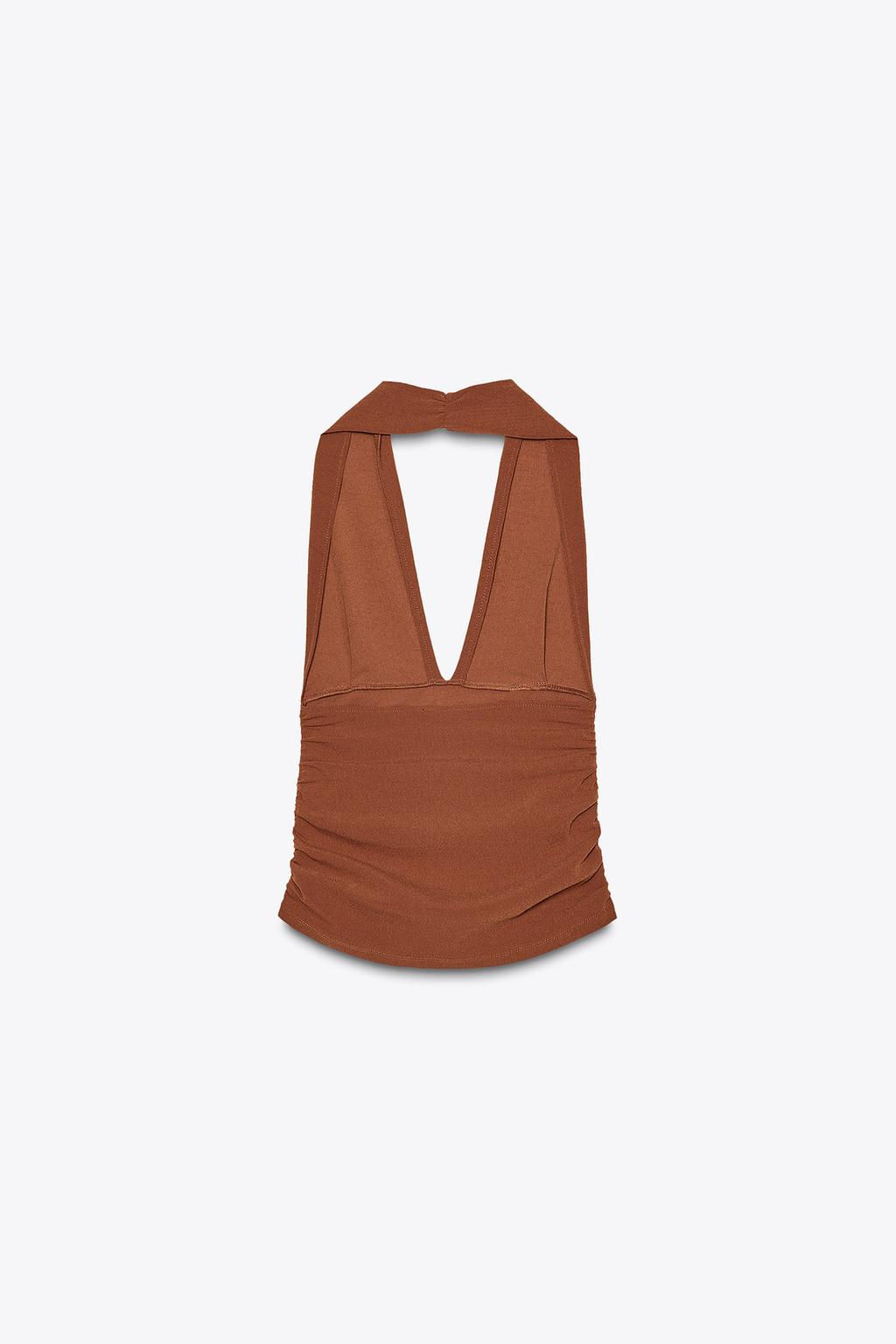 GATHERED HALTERNECK TOP - Zara фото 19
