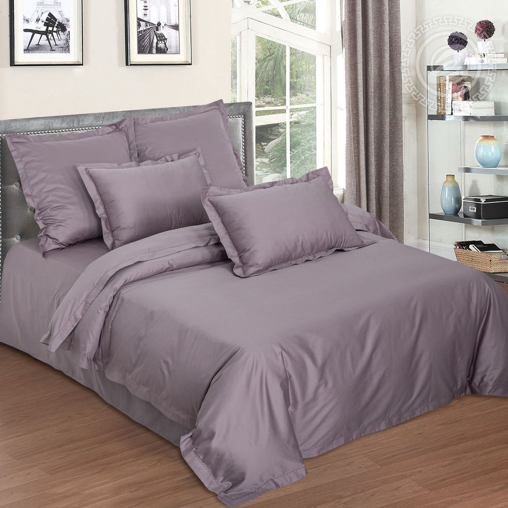 Постельное белье Сливовый (мако-сатин) 2 сп. с Евро/Пододеяльник (молния, ушки): 1 шт.- 215*175; Простыня: 1 шт.- 240*240; Наволочка (молния, ушки): 2 шт.- 70*70; Наволочка (молния, ушки): 2 шт.- 50*70 Мако - сатин