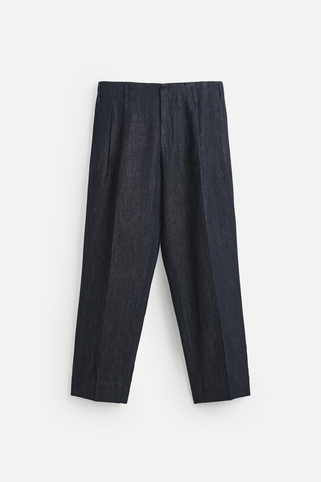 CROPPED WIDE-LEG DENIM TROUSERS - Zara фото 7