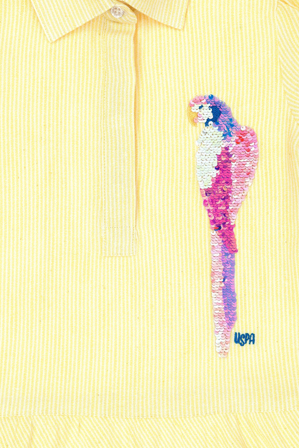 U. S. Polo Assn Неоново-желтое тканое платье с короткими рукавами для девочки - U.s. polo assn фото 10