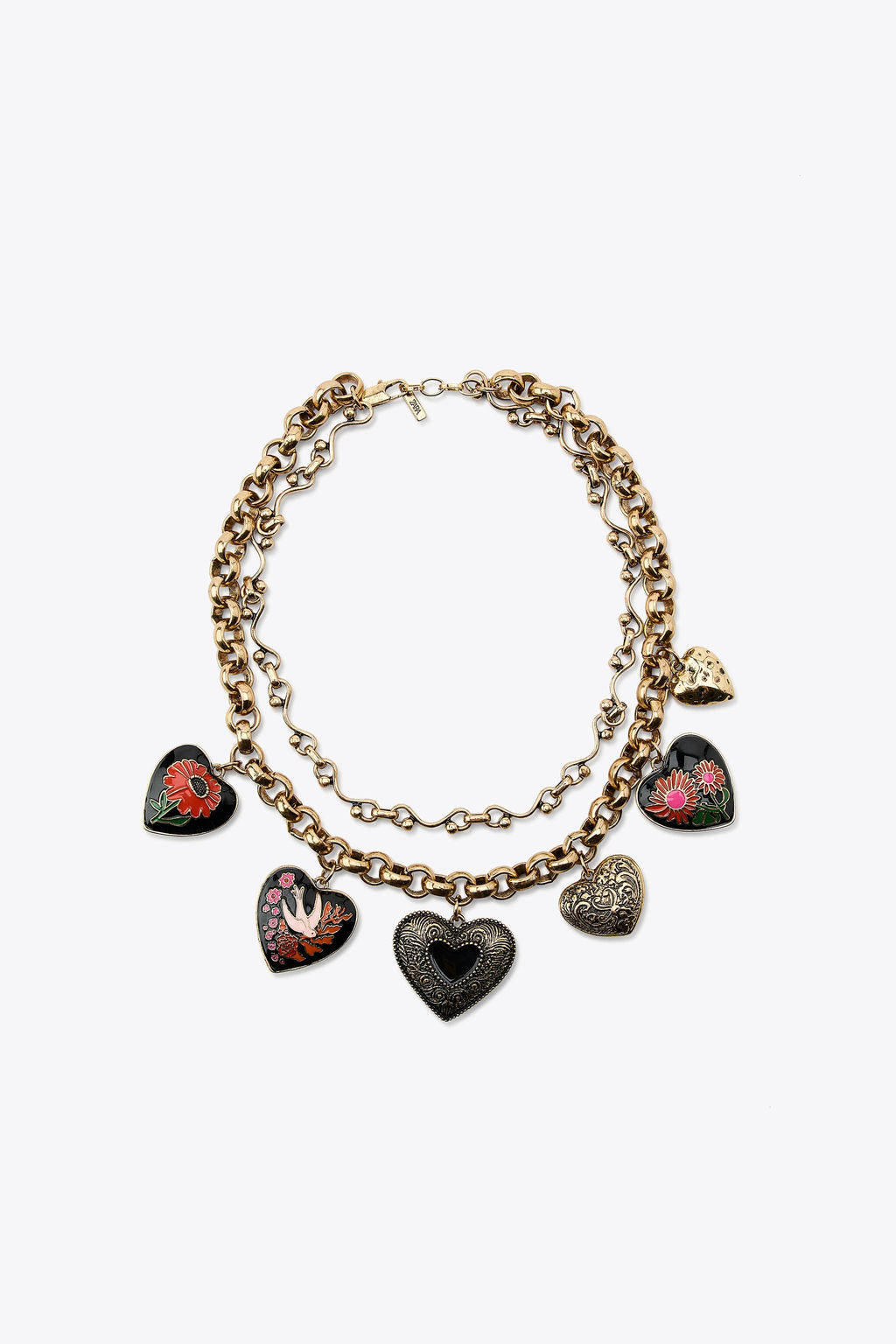 PACK OF 2 METAL HEART NECKLACES