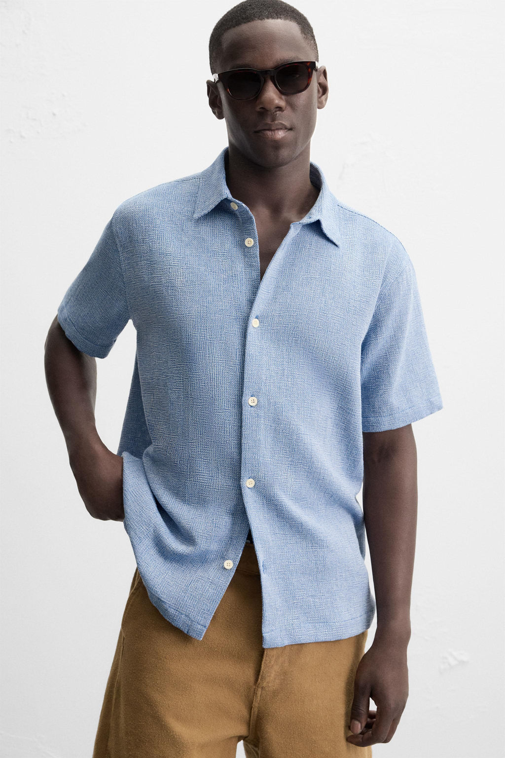 TEXTURED REGULAR FIT SHIRT - Zara фото 5