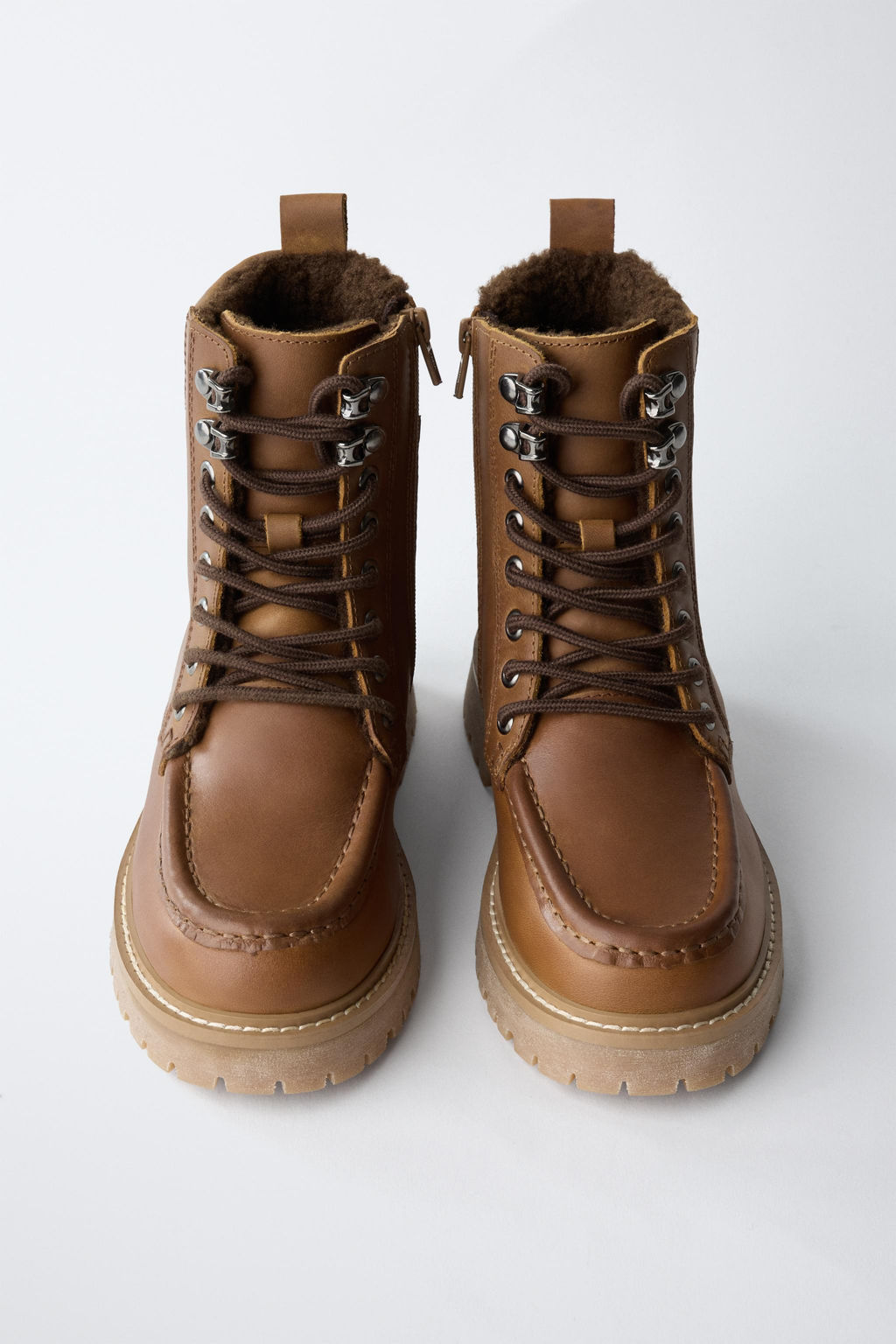 LINED LEATHER ANKLE BOOTS - Zara фото 5