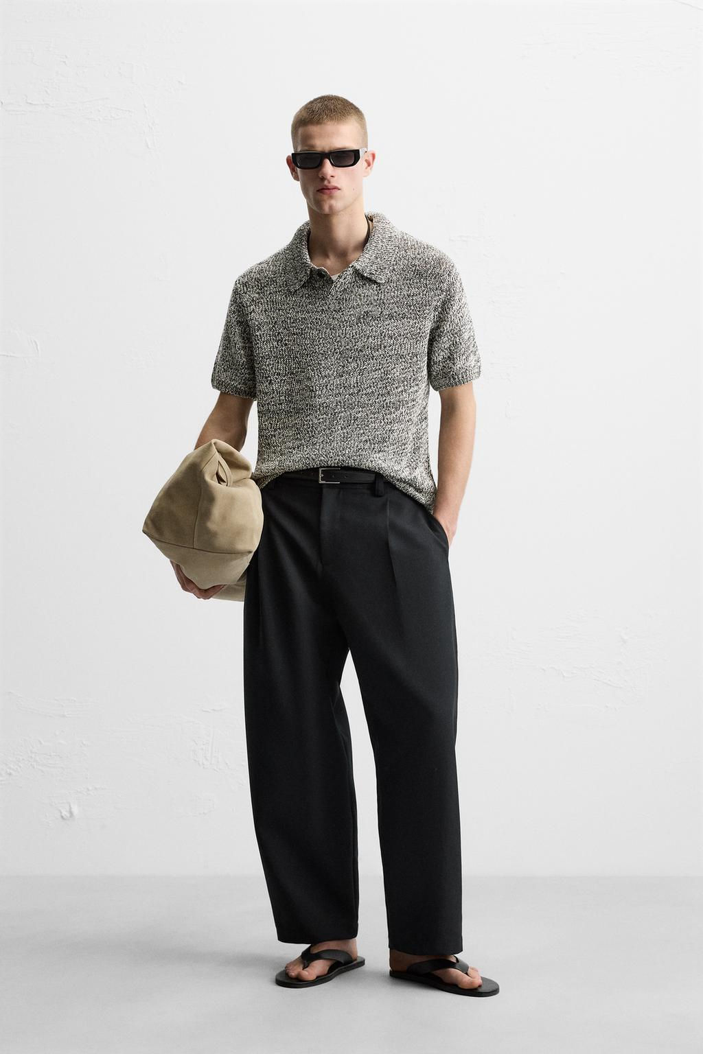 SHINY KNIT POLO SHIRT