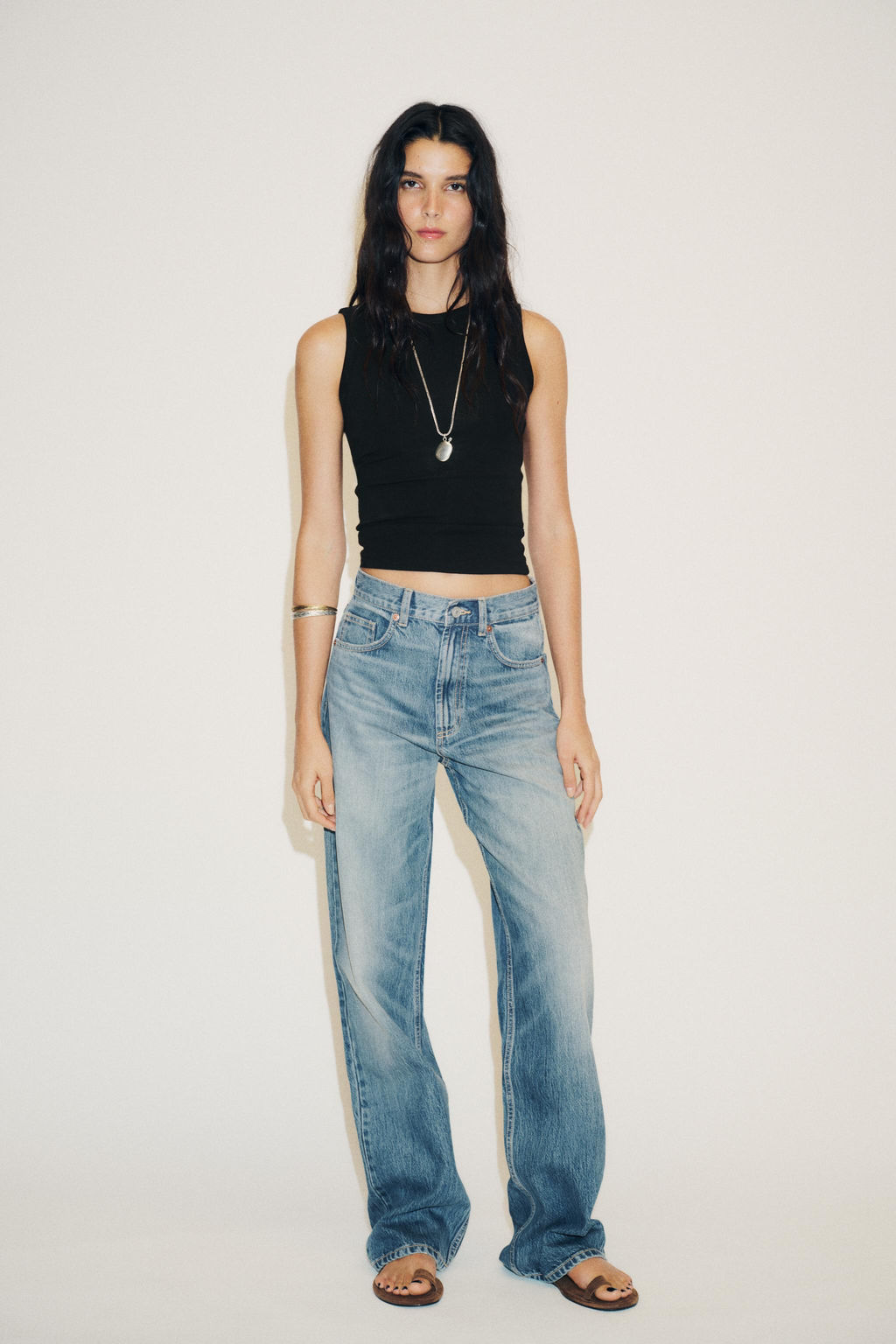TRF WIDE-LEG HIGH-WAIST FULL-LENGTH JEANS - Zara фото 10