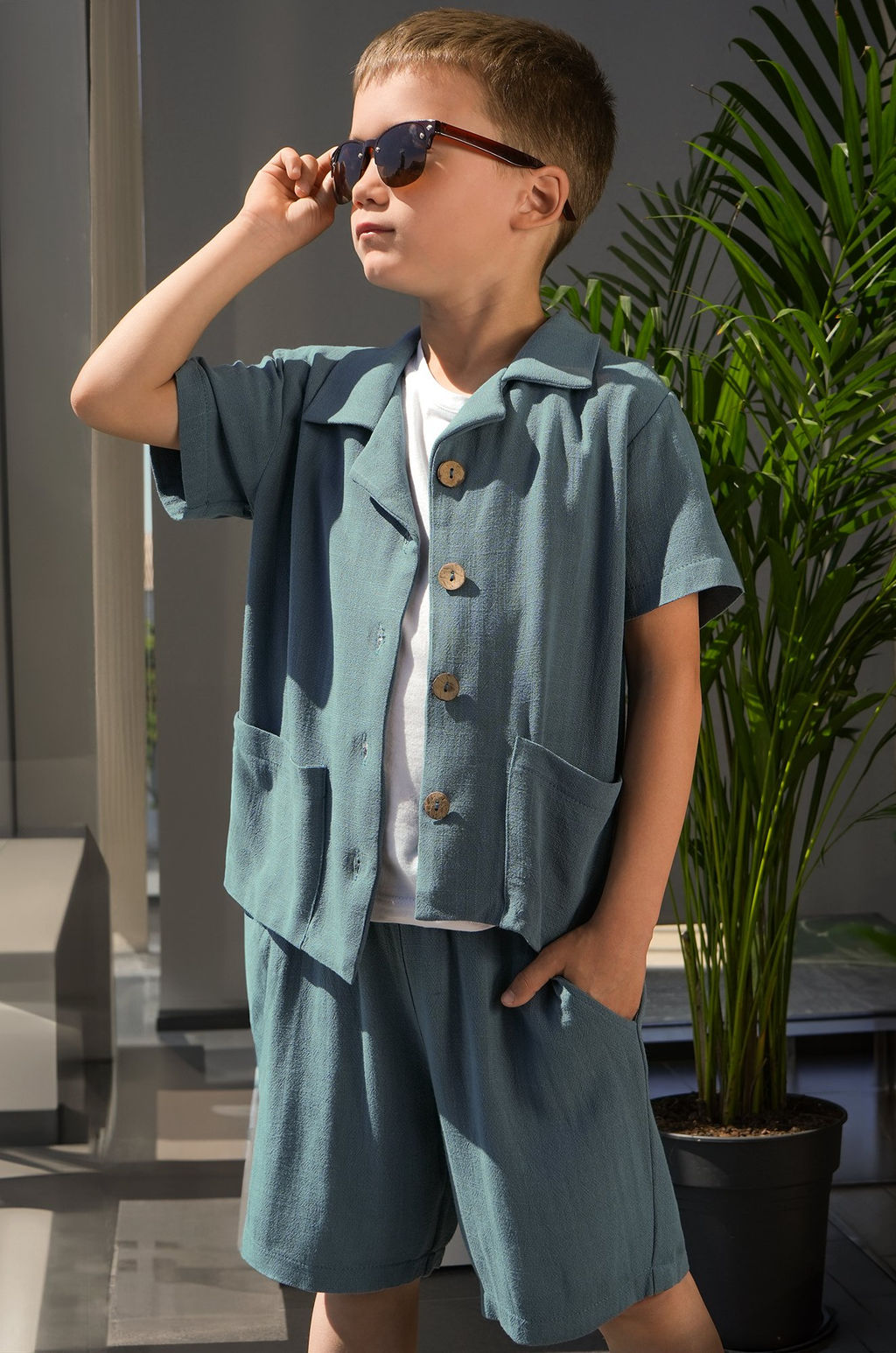 Льняной костюм для мальчика Happyfox - Happy fox фото 14