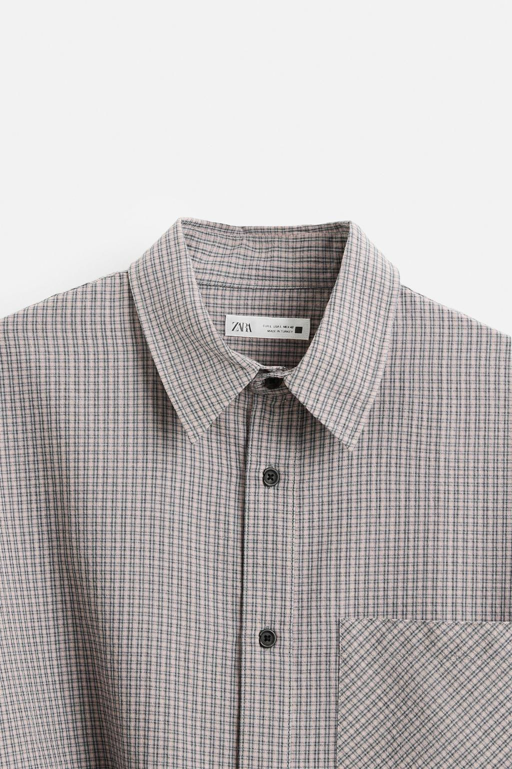 TEXTURED CHECK SHIRT - Zara фото 9