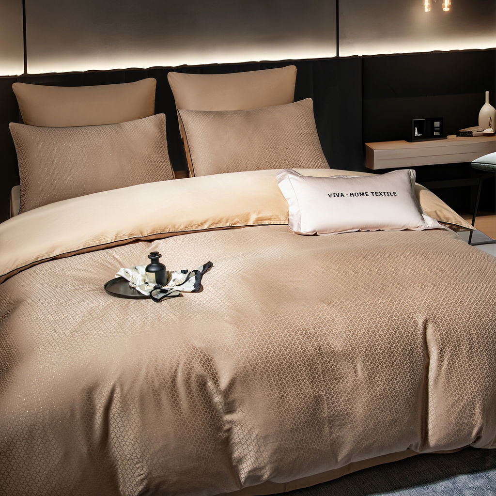 Комплект постельного белья Сатин-Жаккард Тессоро MT007 Евро 4 Наволочки