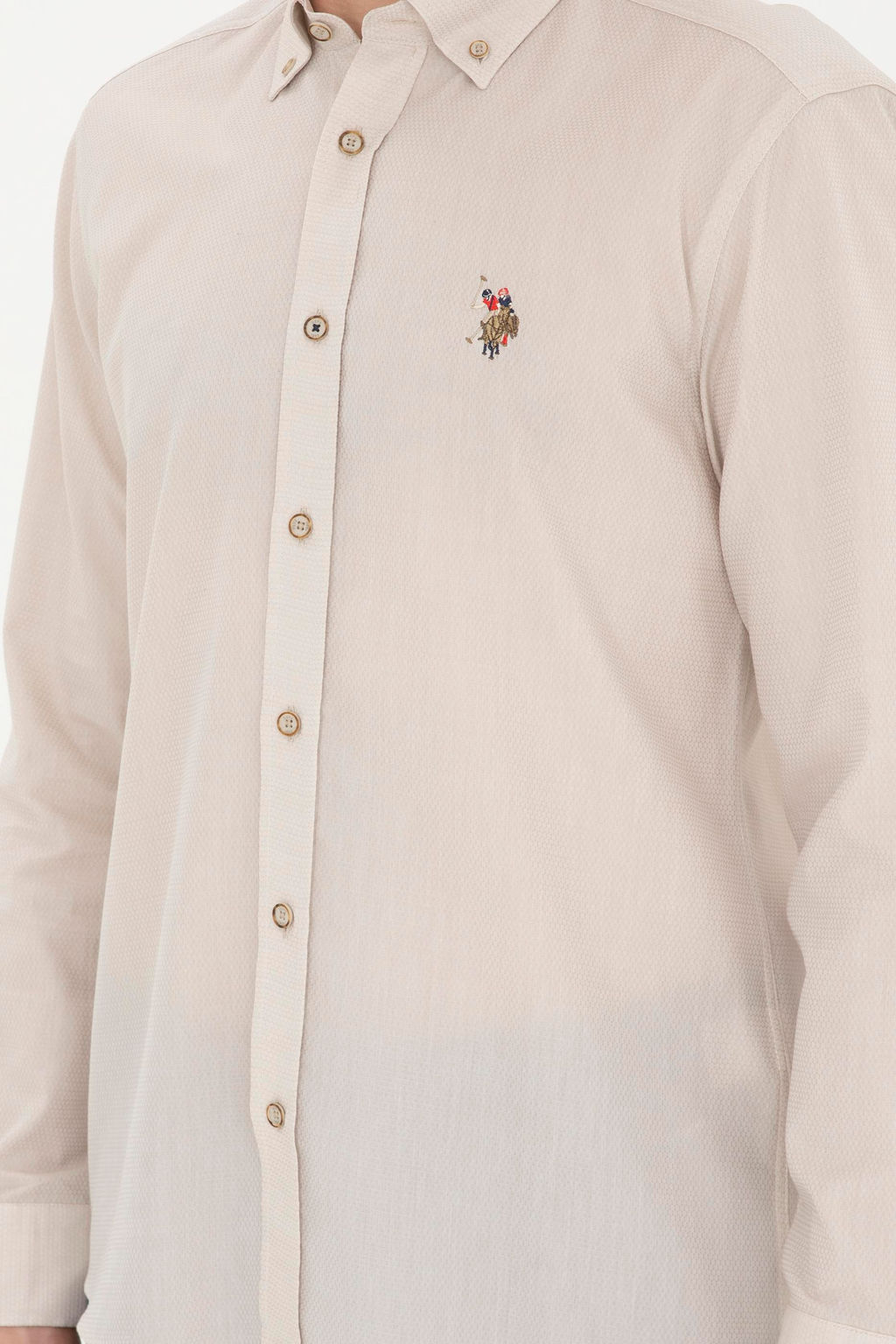 Мужская базовая рубашка с длинным рукавом Stone - U.s. polo assn фото 6