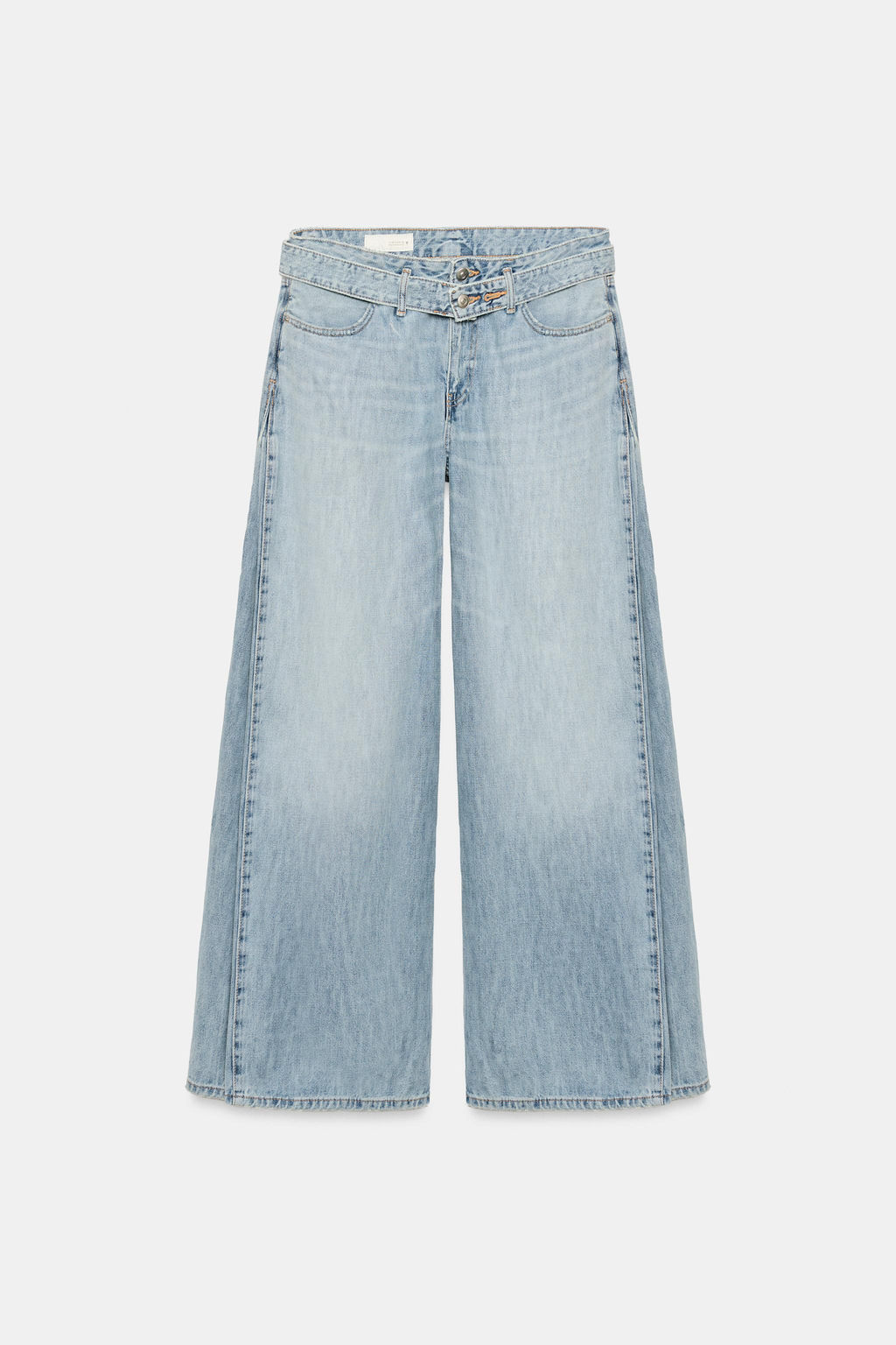 JEANS TRF CINTUR?N PLIEGUES TIRO MEDIO / Azul - Zara фото 3