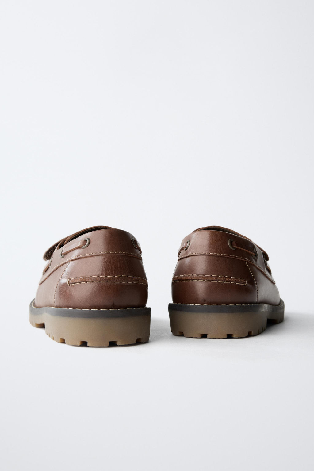 LEATHER BOAT SHOES - Zara фото 5