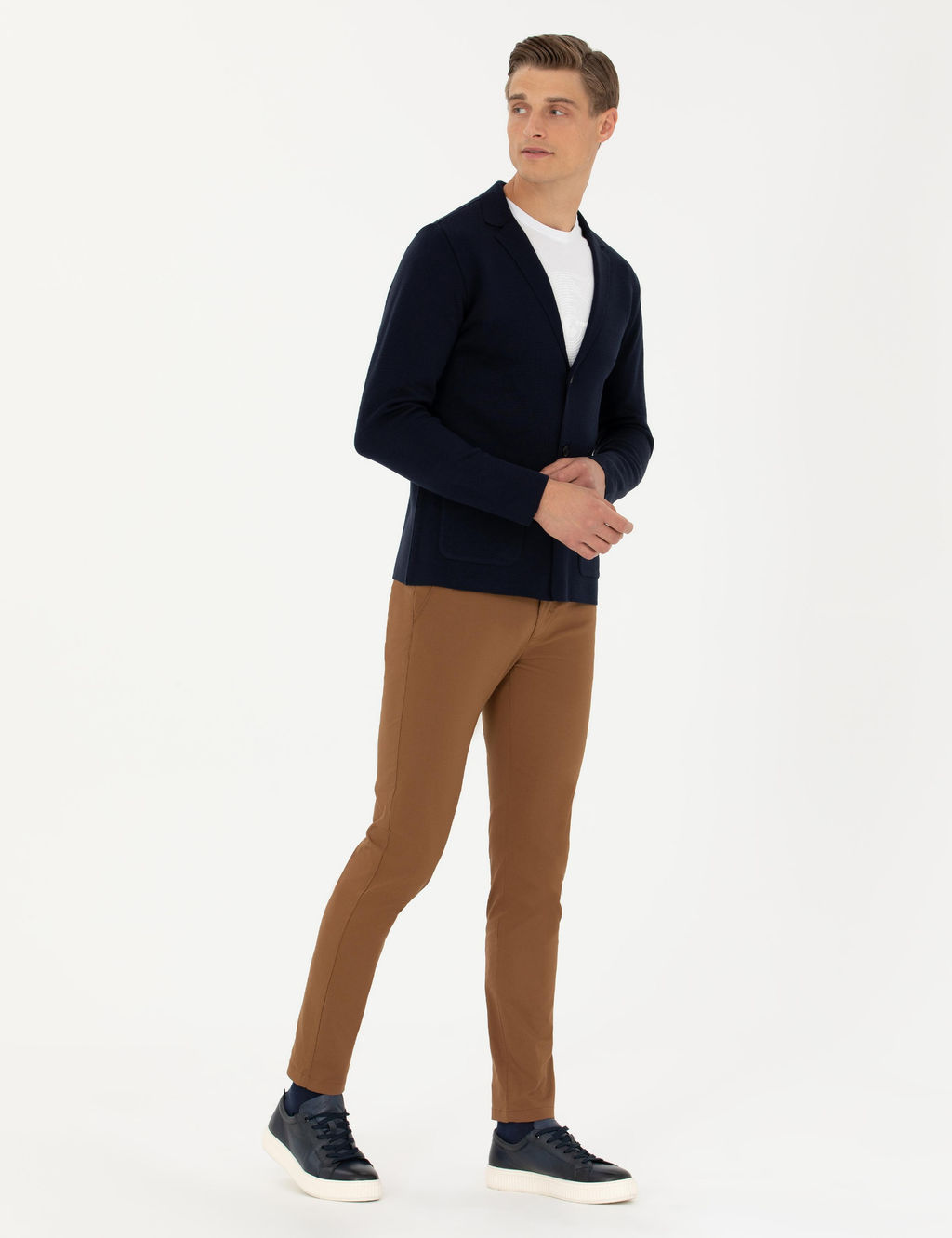 Коричневые брюки из плотной ткани морковного кроя - Cacharel фото 3