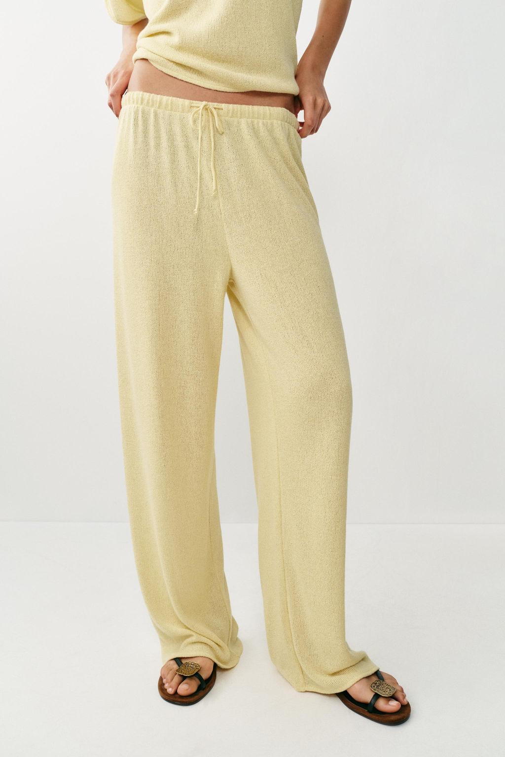 PANTAL?N R?STICO WIDE LEG / Amarillo claro - Zara фото 2