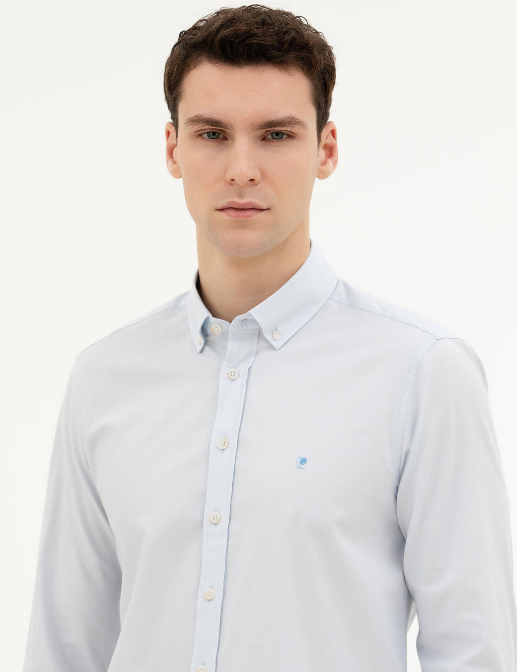 Рубашка Pierre Cardin Slim Fit светло-голубая