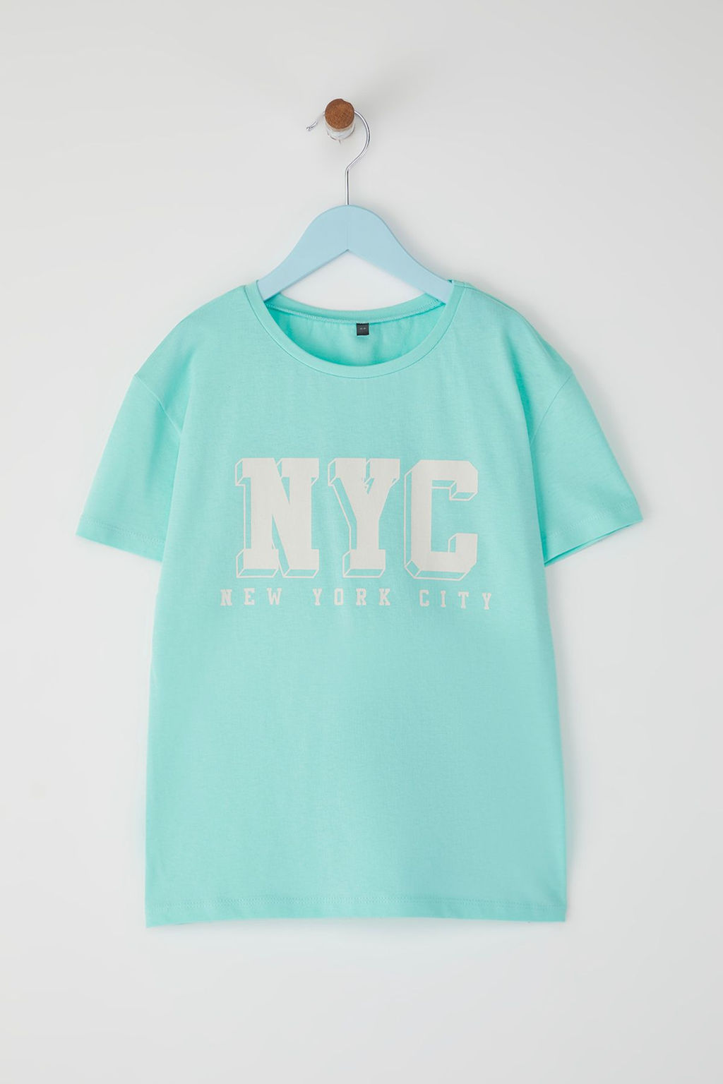 Ekru Erkek Cocuk %100 Pamuk Slogan Bask?l? K?sa Kol Orme T-Shirt TKDSS25TS00099
