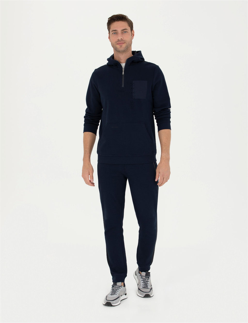 Lacivert Regular Fit Kap__onlu Sweatshirt - Pierre cardin фото 4