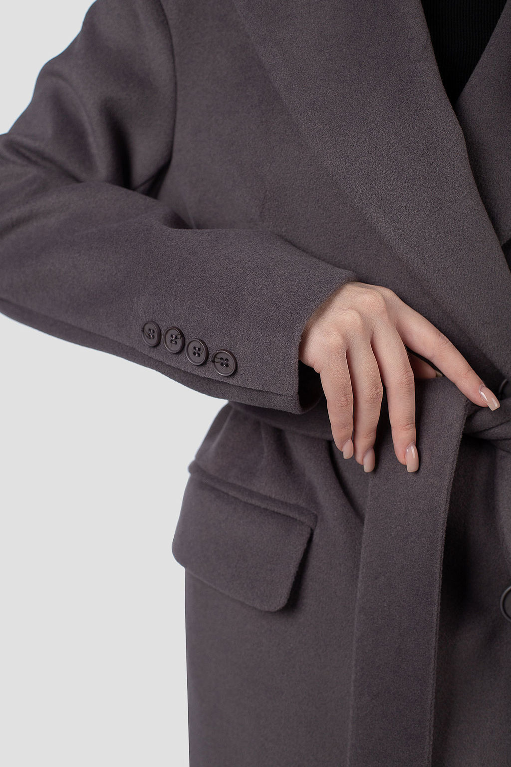 01-12174 Пальто женское демисезонное (пояс) - El podio фото 7