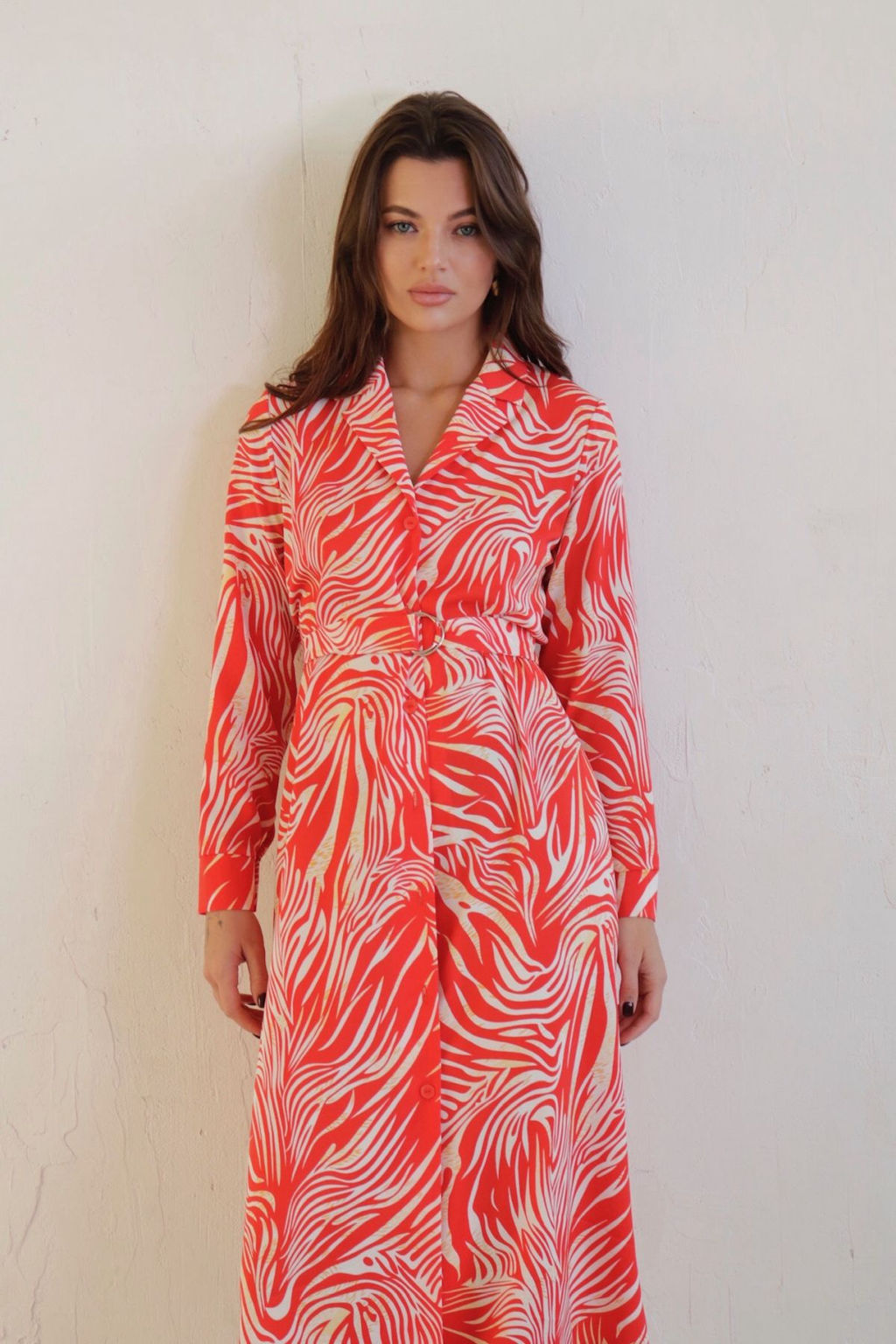 Платье-рубашка с английским воротником принт - Martichelli фото 144