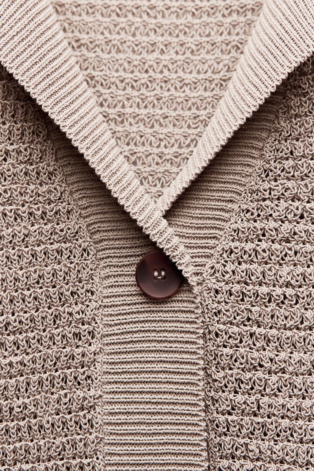 OVERSIZE KNIT POLO CARDIGAN - Zara фото 8