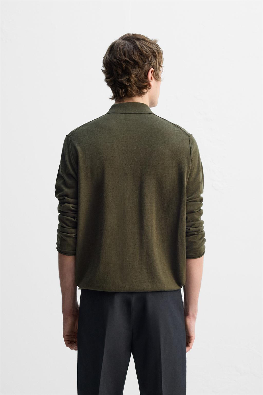 KNIT WOOL-COTTON POLO SHIRT - Zara фото 11