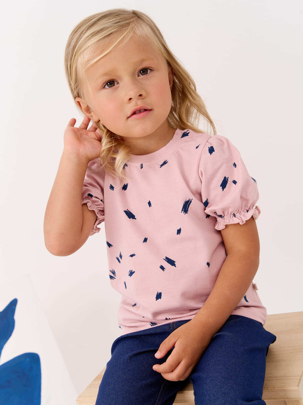 Футболка с рукавом-фонариком "Дымчатая роза" 0+