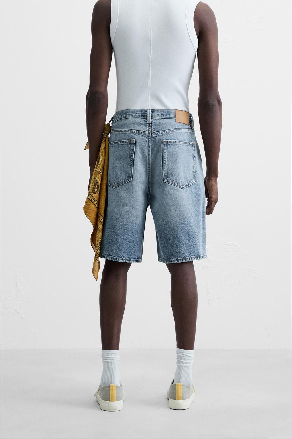 STRAIGHT-LEG DENIM BERMUDA SHORTS - Zara фото 4