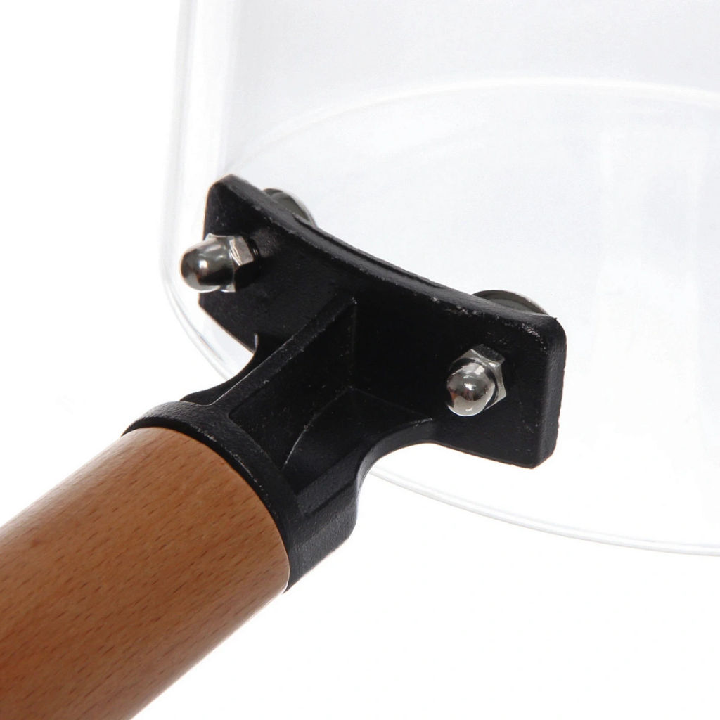 Кастрюля из боросиликатного стекла 1,5л "Хай-Тек" с деревянной ручкой