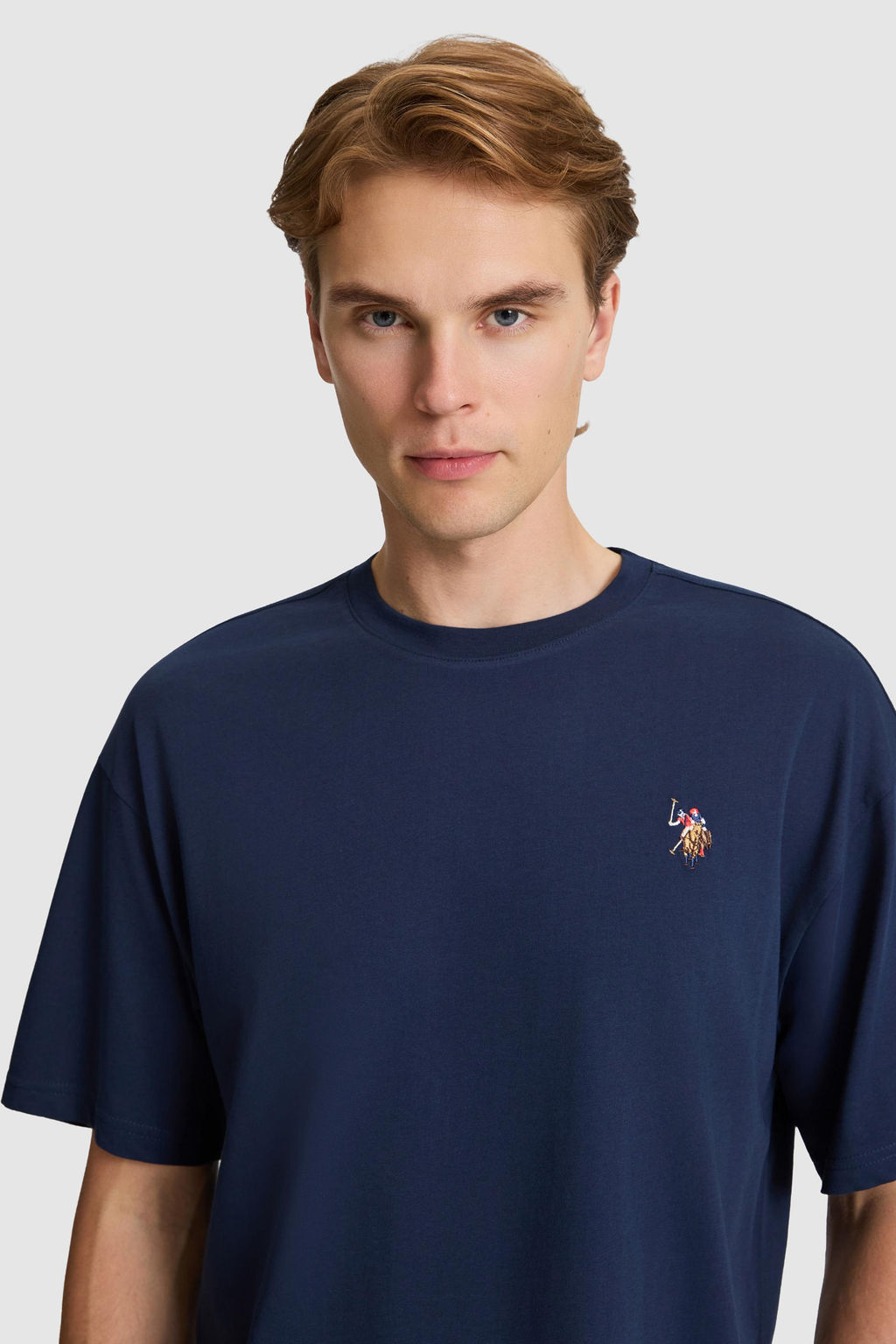 Erkek Lacivert Comfort Fit Bisiklet Yaka Basic Ti__rt
