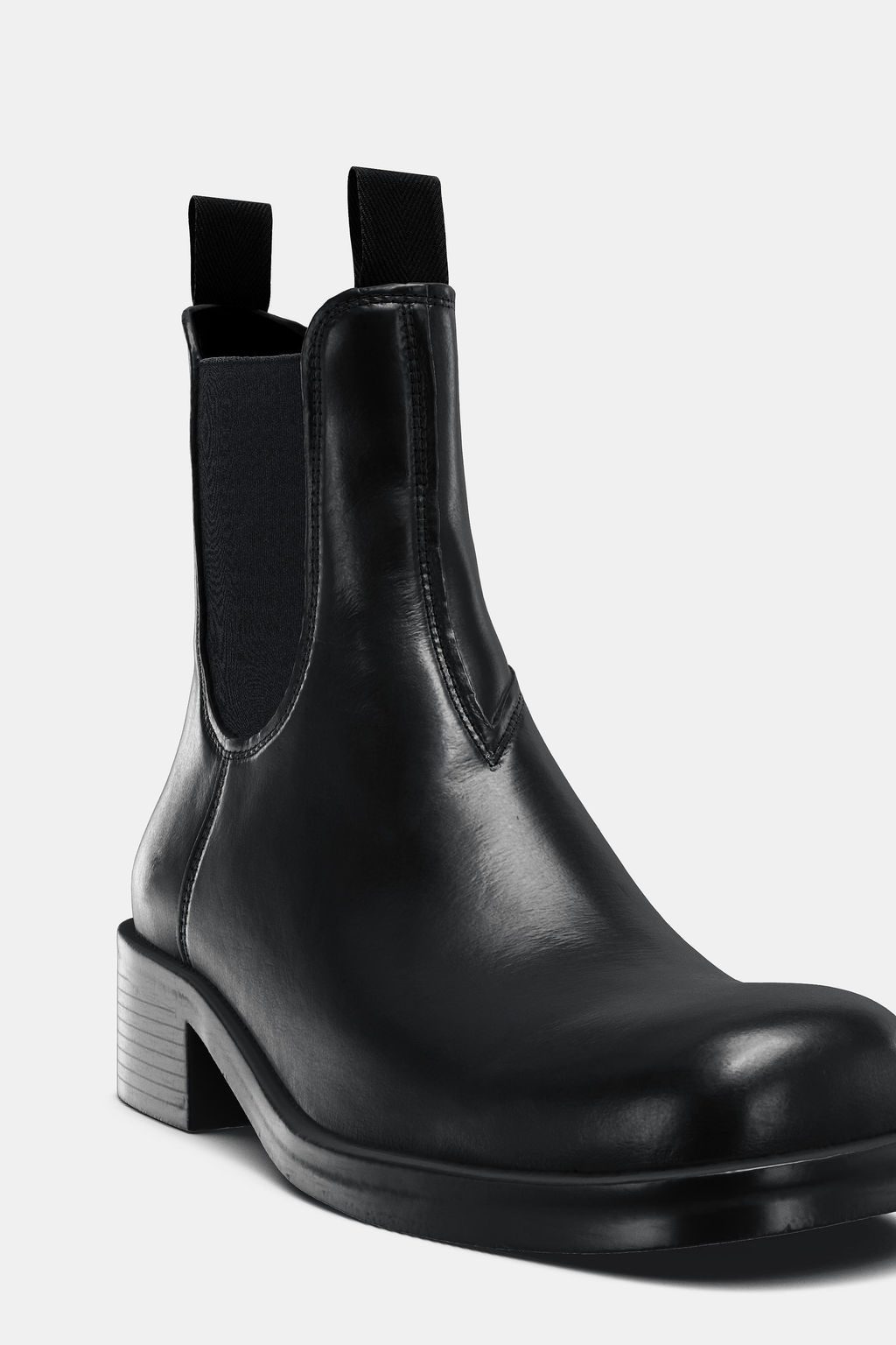 LEATHER ANKLE BOOTS WITH ELASTIC SIDES