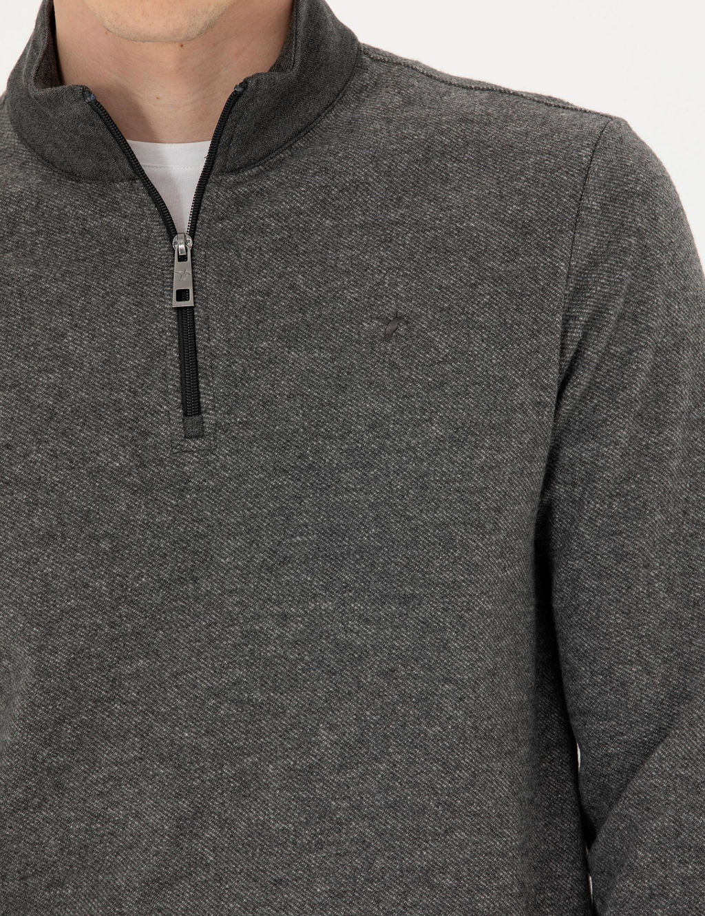 Толстовка на полумолнии антрацитового цвета