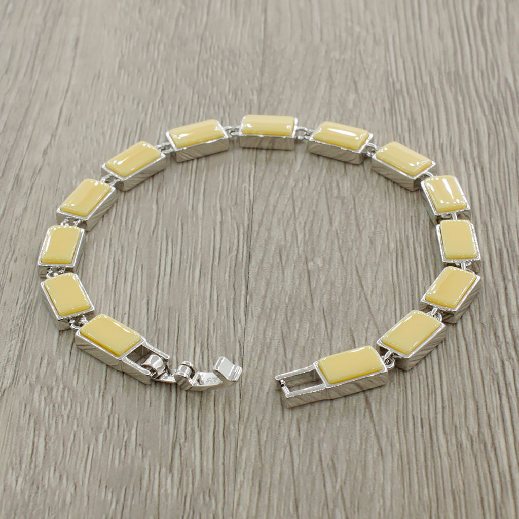 Браслет Канти из желтой керамики покрытие светлый металл - Agat77 фото 3