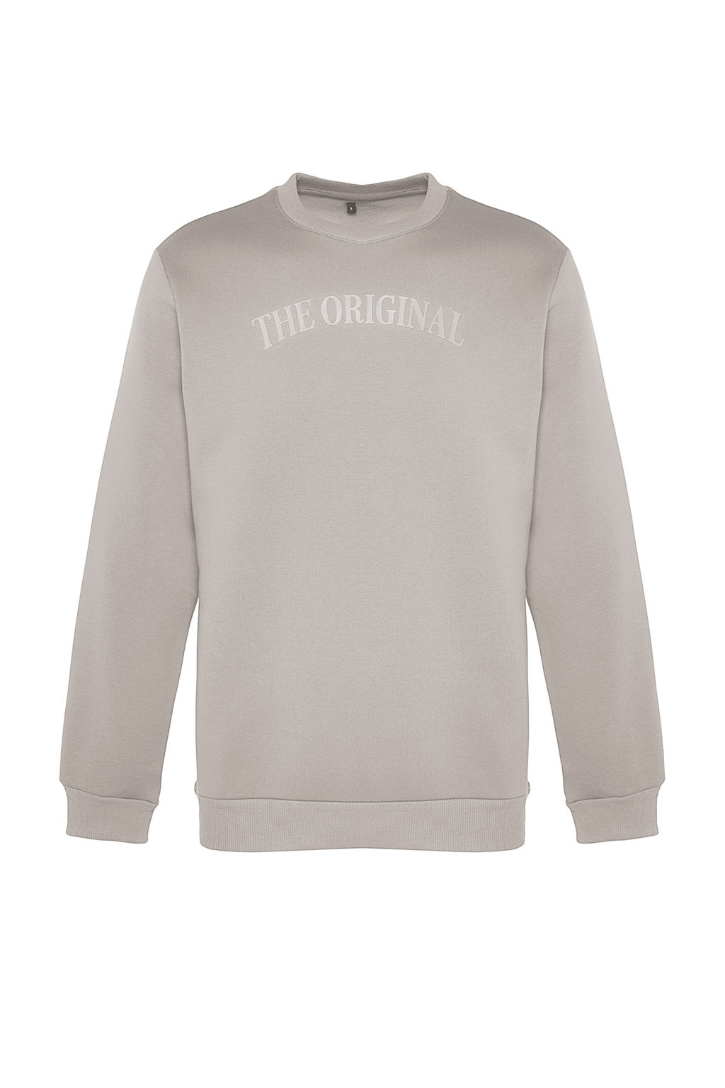 Gri Regular/Normal Kesim Ici Polar/S?cak Tutan Yaz? Bask?l? Sweatshirt TMNAW24SW00183 - Trendyolmilla фото 6