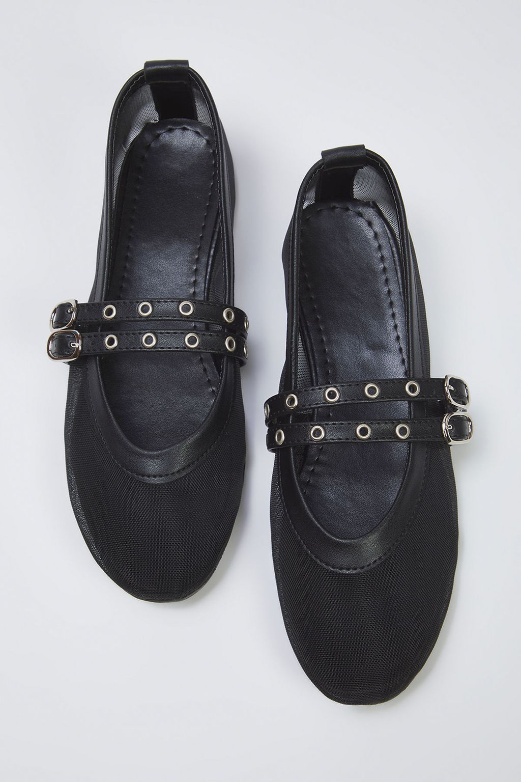 Trendyol Shoes Siyah File Detayl? Kusgozu Kemer Tokal? Mary Jane Kad?n Babet TAKSS25BE00046 - Trendyolmilla фото 9