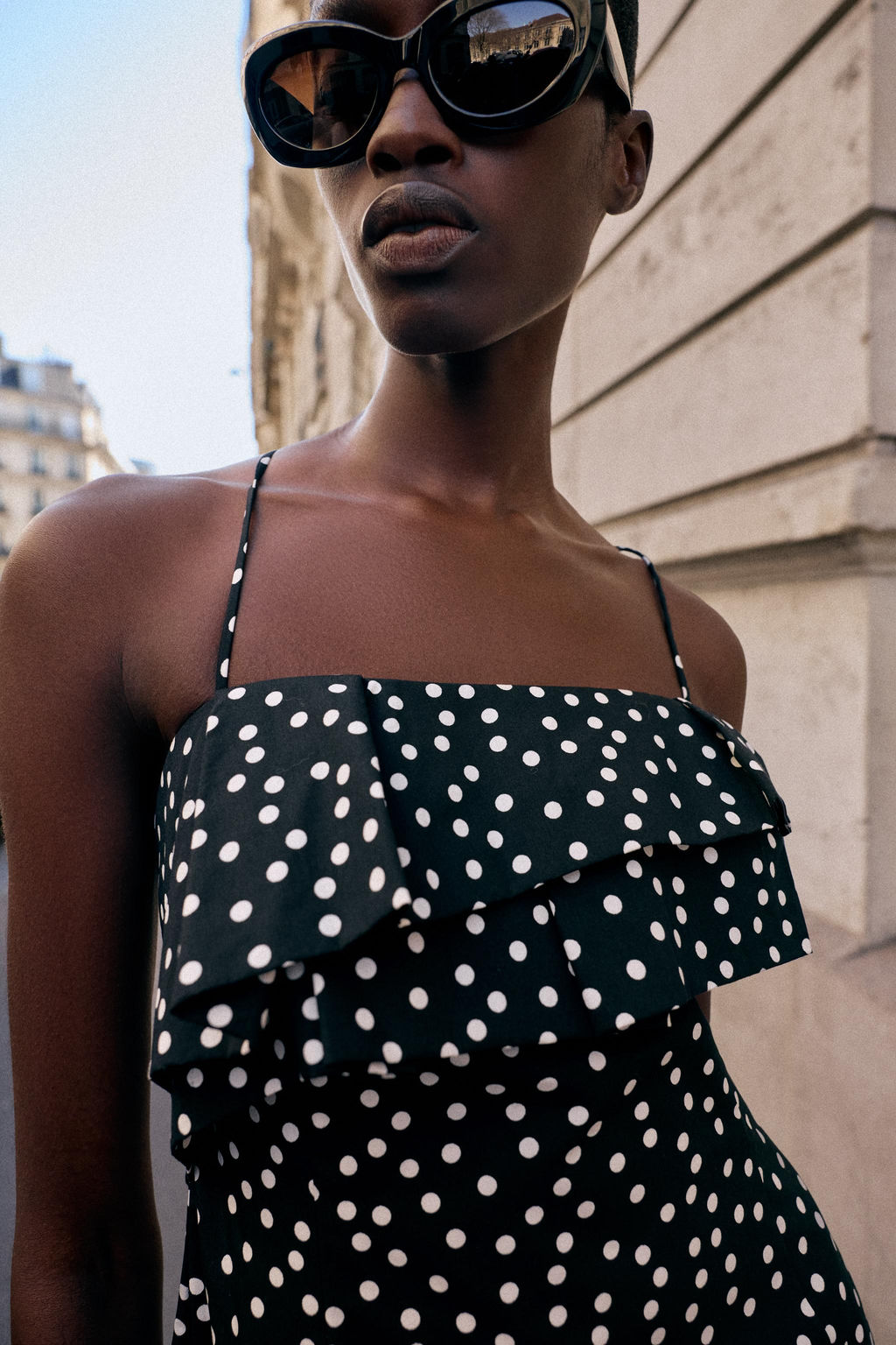 VESTIDO MINI LUNARES / Negro / Blanco - Zara фото 3