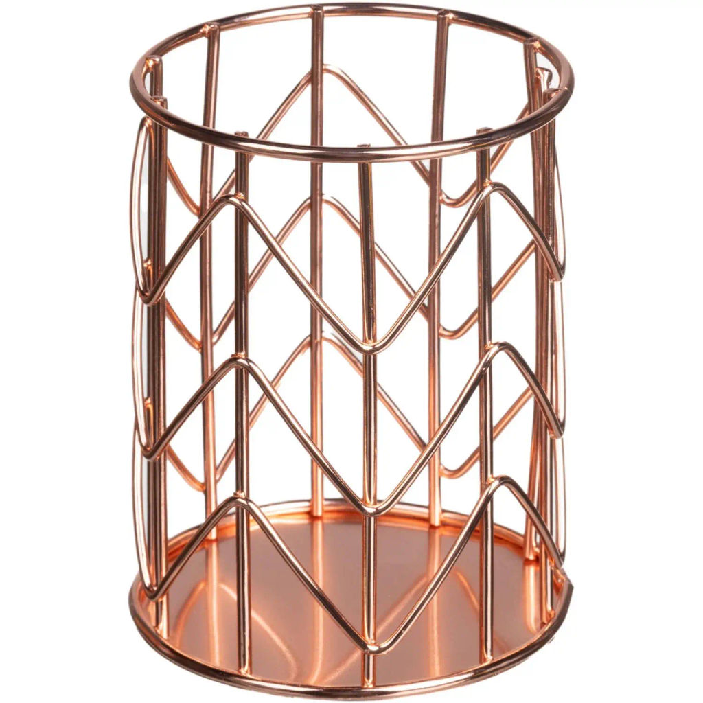 Подставка-стакан для письм принадлежн. Attache роз.золото 80x100мм металл  фото 2