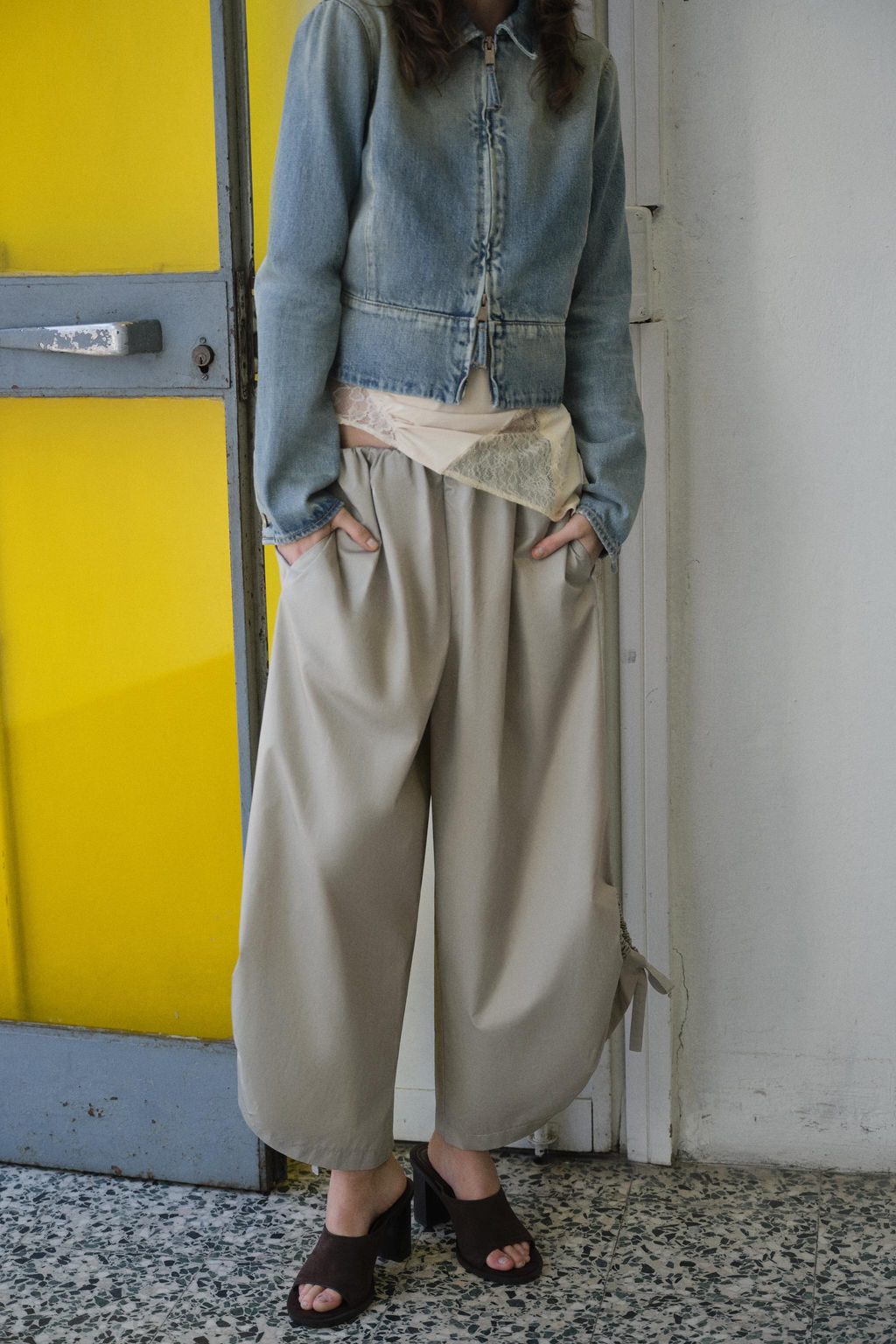 PANTAL?N CULOTTE BAJO AJUSTABLE / Gris?ceo - Zara фото 2
