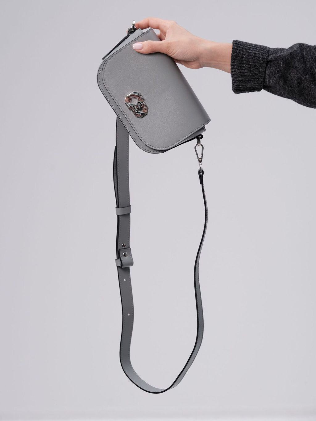 Сумка кожаная Deboro 30879 нельсон/светло-серый