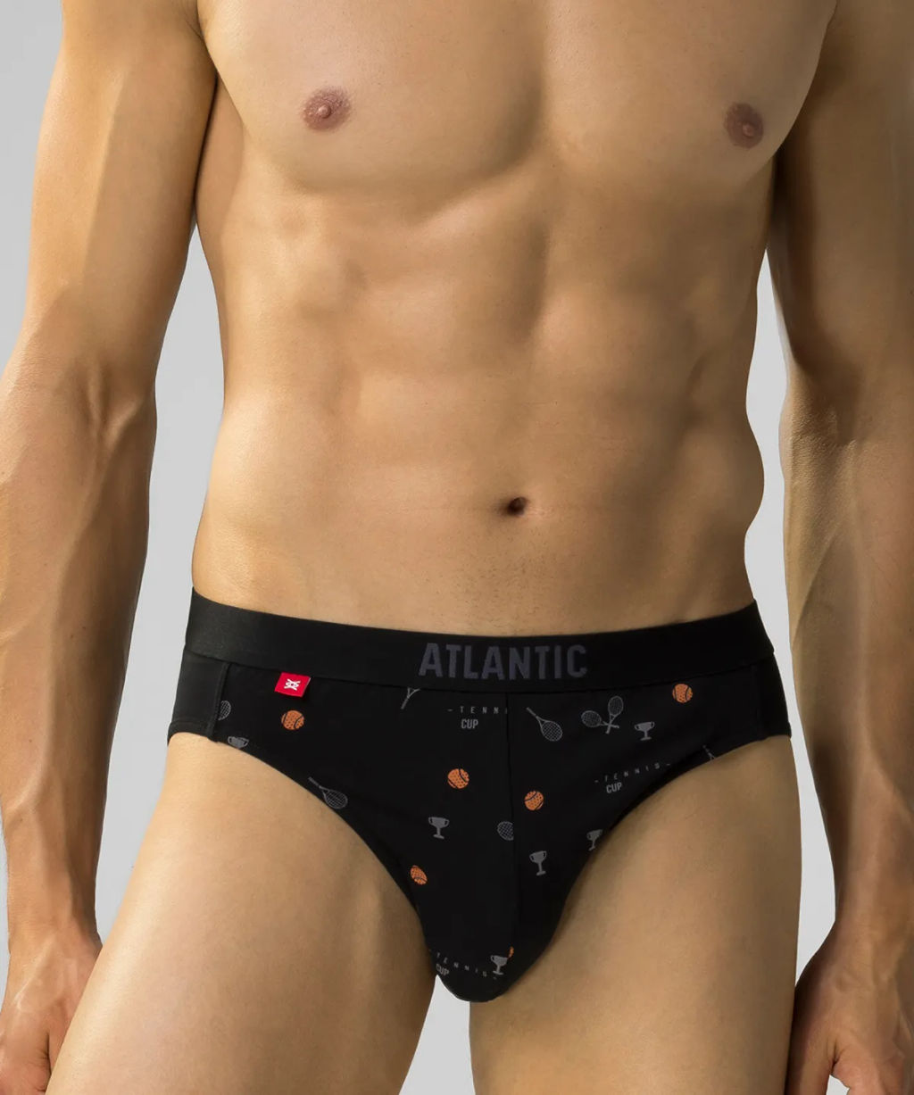 ATLANTIC 3MP-171 Трусы спорт Solid Tennis - набор 3 шт. черный + графитовый + голубой  фото 4