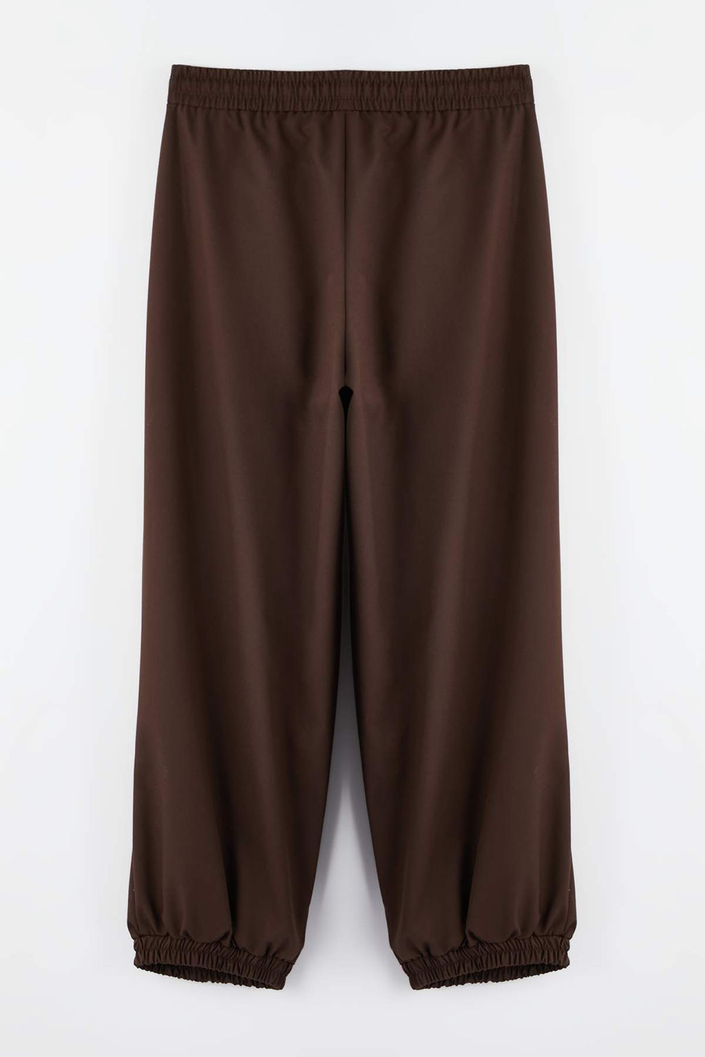 Koyu Kahverengi Salvar Kal?p Beli Lastikli Dokuma Pantolon TWOAW26PL00156 - Trendyolmilla фото 8