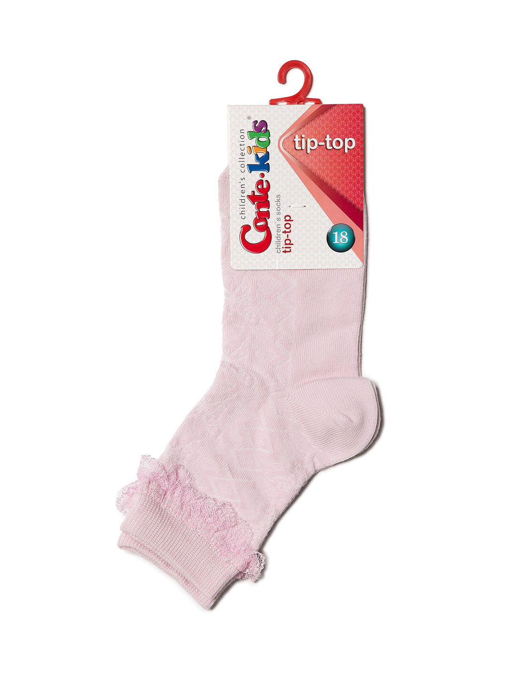 Цена за 2 пары Conte-kids TIP-TOP (с кружевной лентой) св.розовый