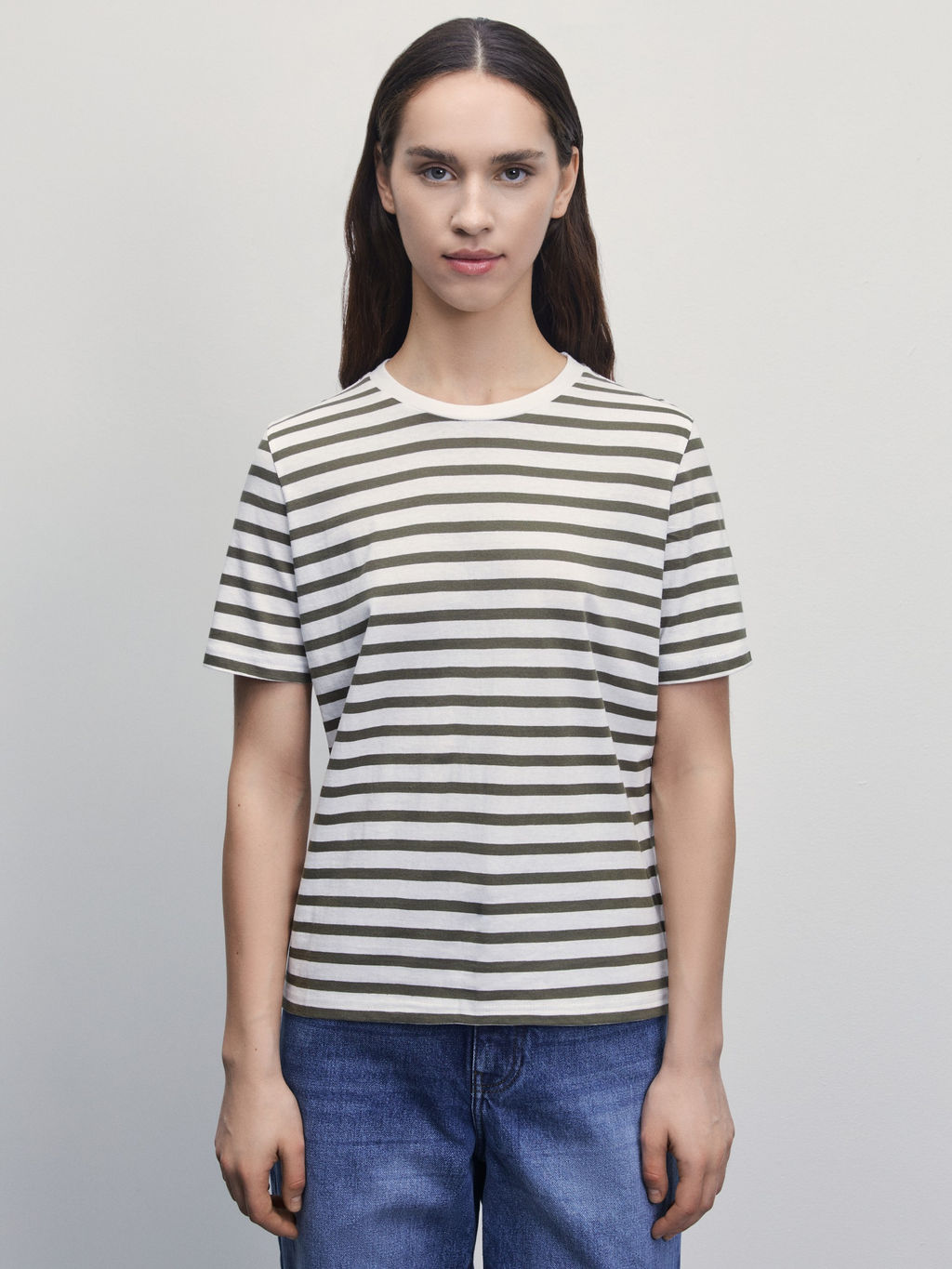 Футболка из хлопка в полоску / Zarina  фото 3