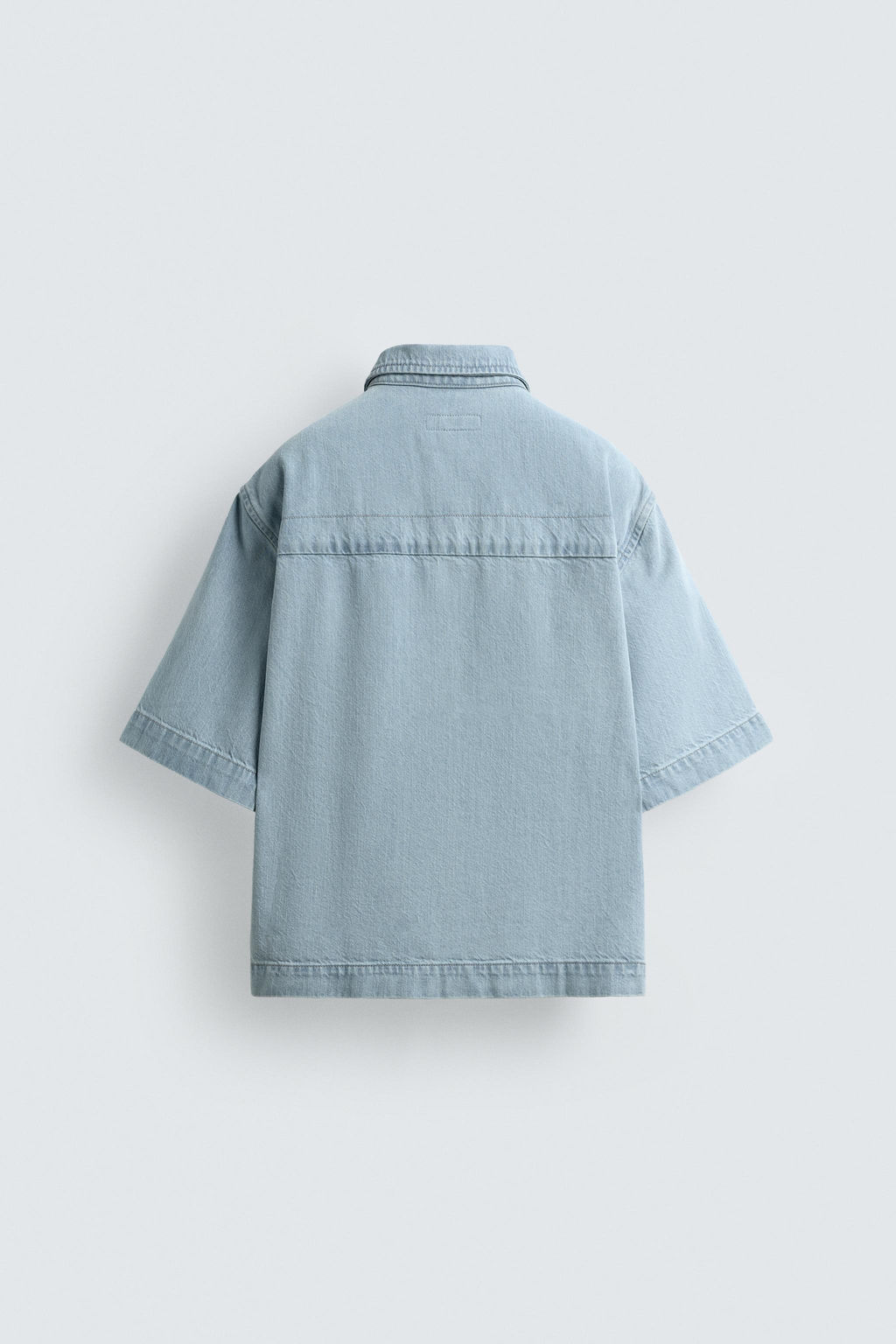 SHORT SLEEVE DENIM SHIRT - Zara фото 8