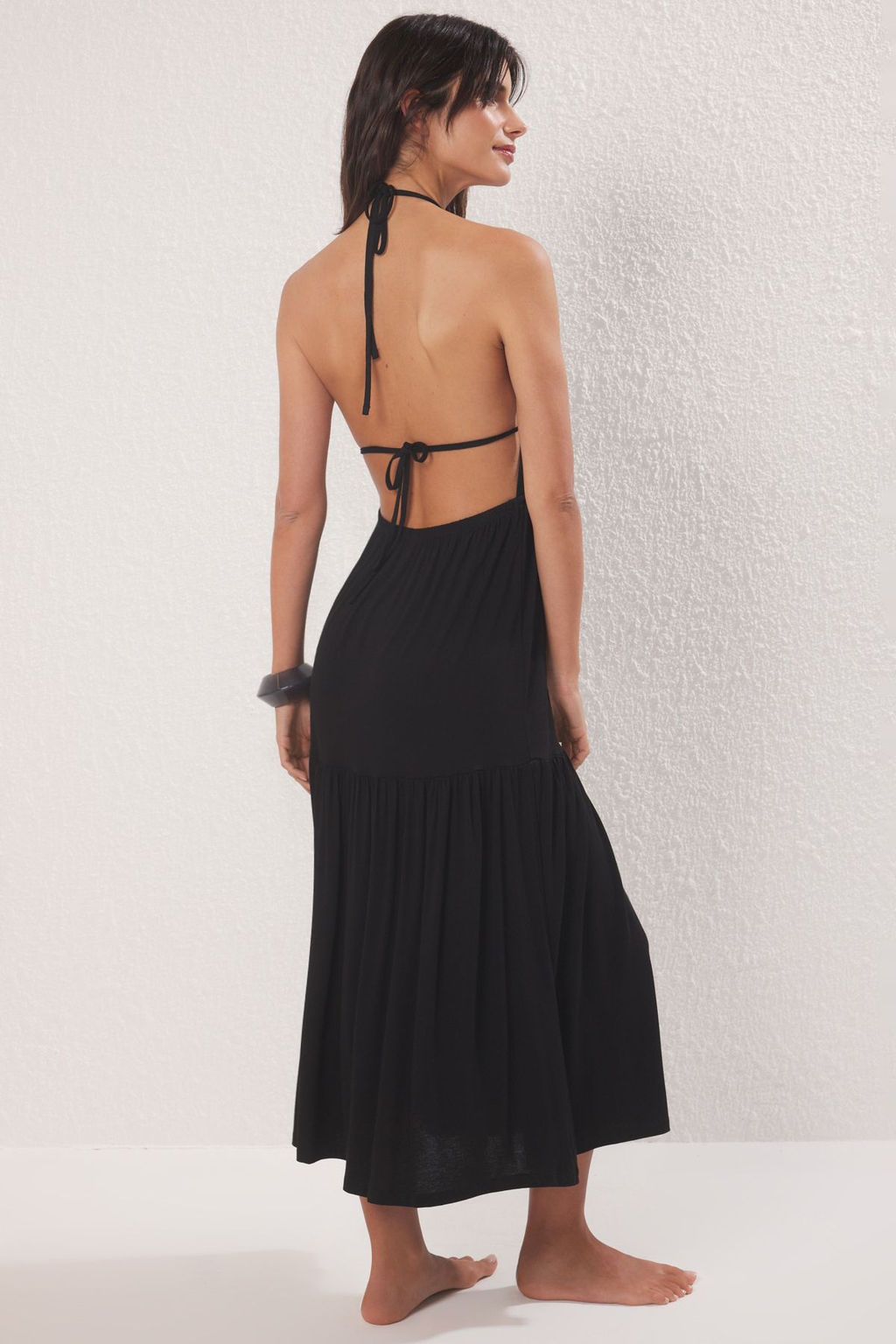 Siyah Orme Cut outl? Maxi Plaj Elbise TBESS25EL00123 - Trendyolmilla фото 4