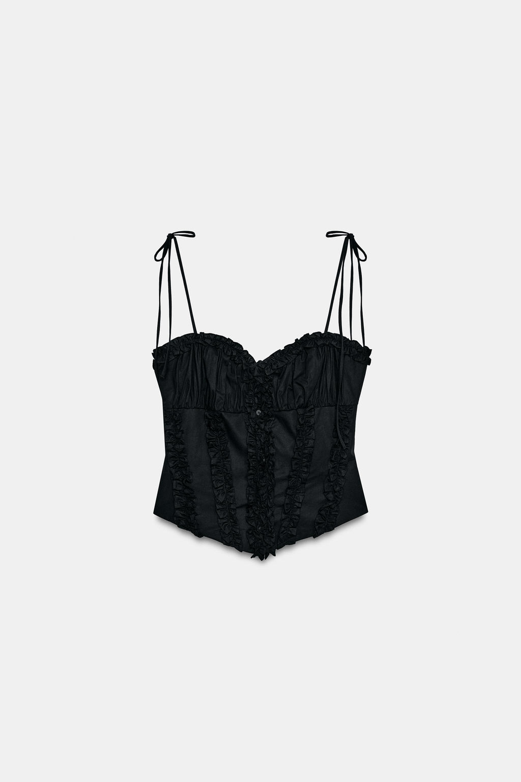 TOP POPEL?N VOLANTES LUNARES / Negro - Zara фото 7