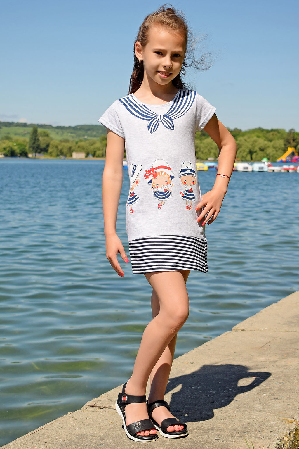 Морское платье для девочки
